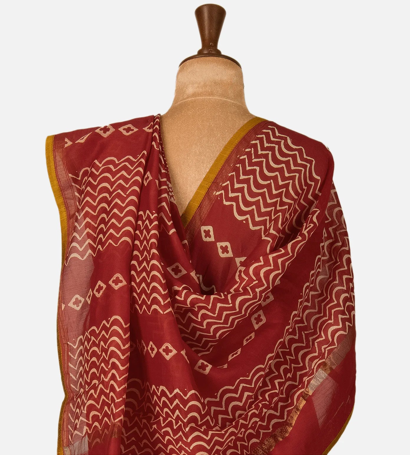 Red Chanderi Cotton Saree