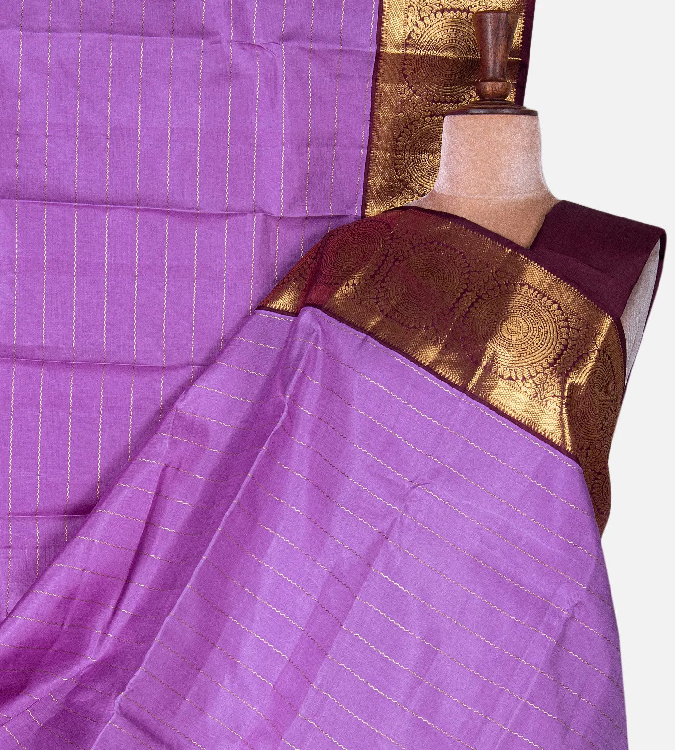 Bright Purple Kanchipuram Silk Saree