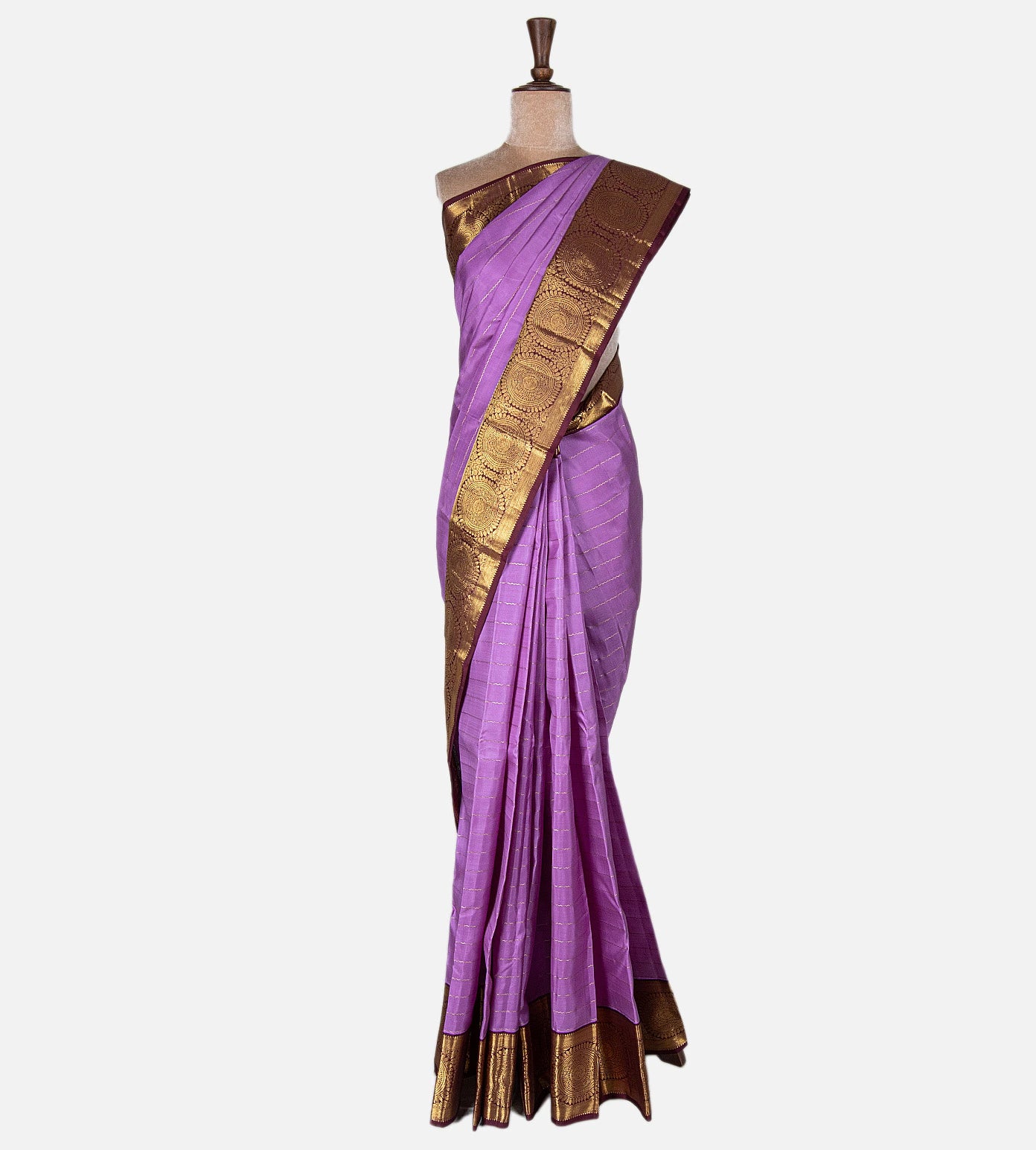 Bright Purple Kanchipuram Silk Saree