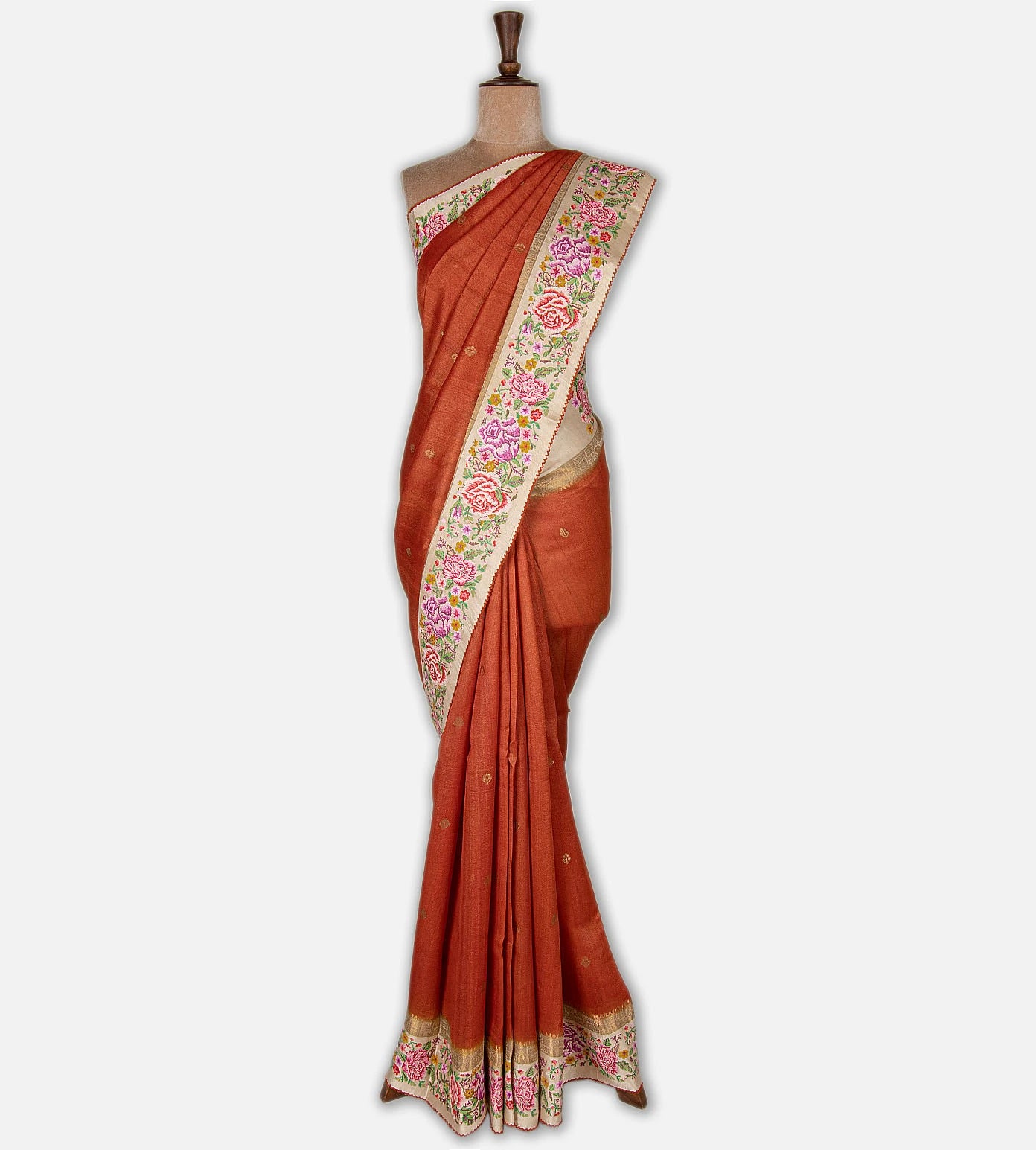 Orange Tussar Saree