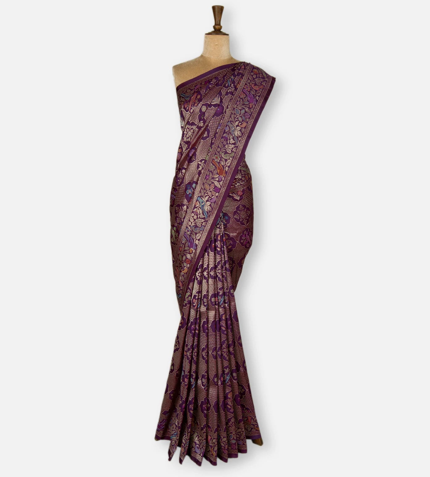 Purple Banarasi Silk Saree