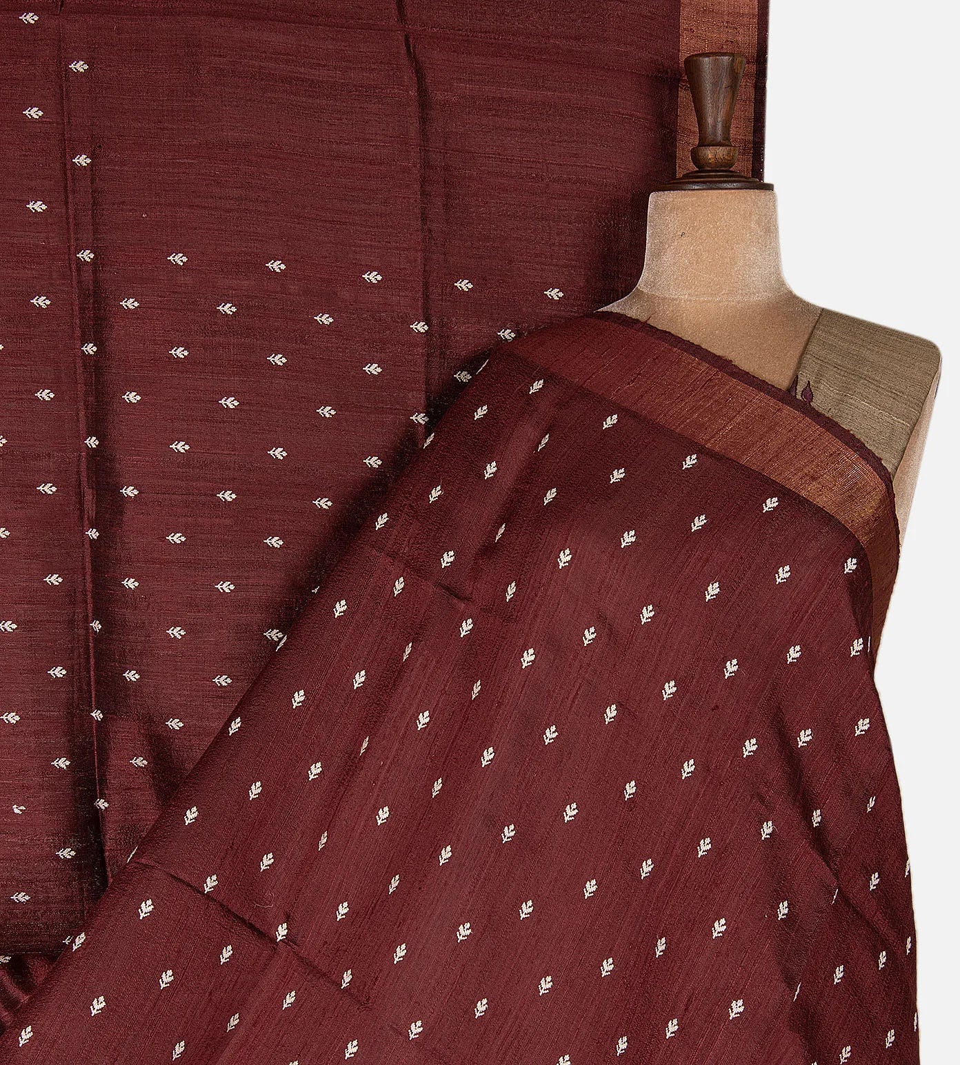 Maroon Tussar Saree