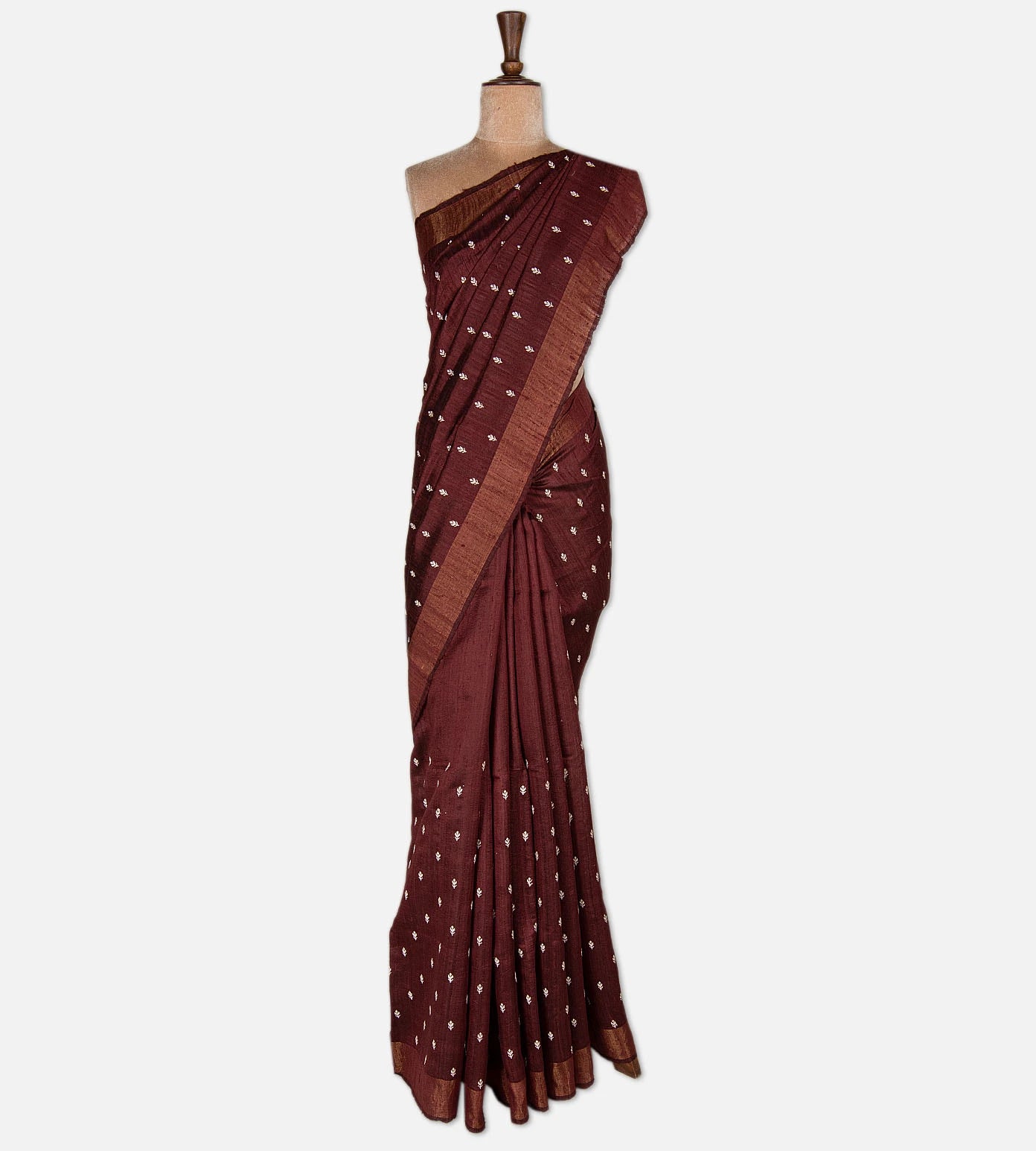 Maroon Tussar Saree