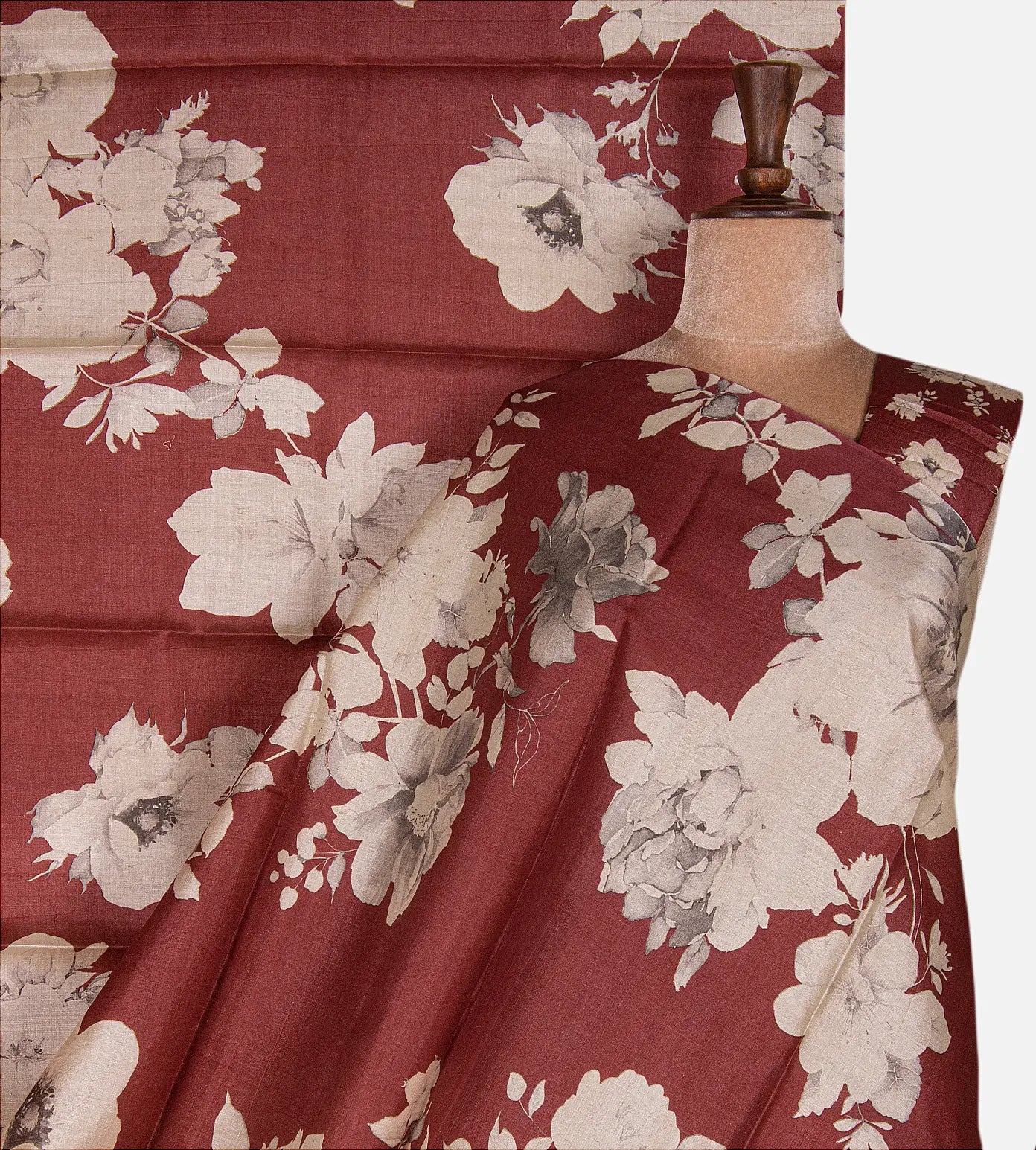 Maroon Tussar Saree