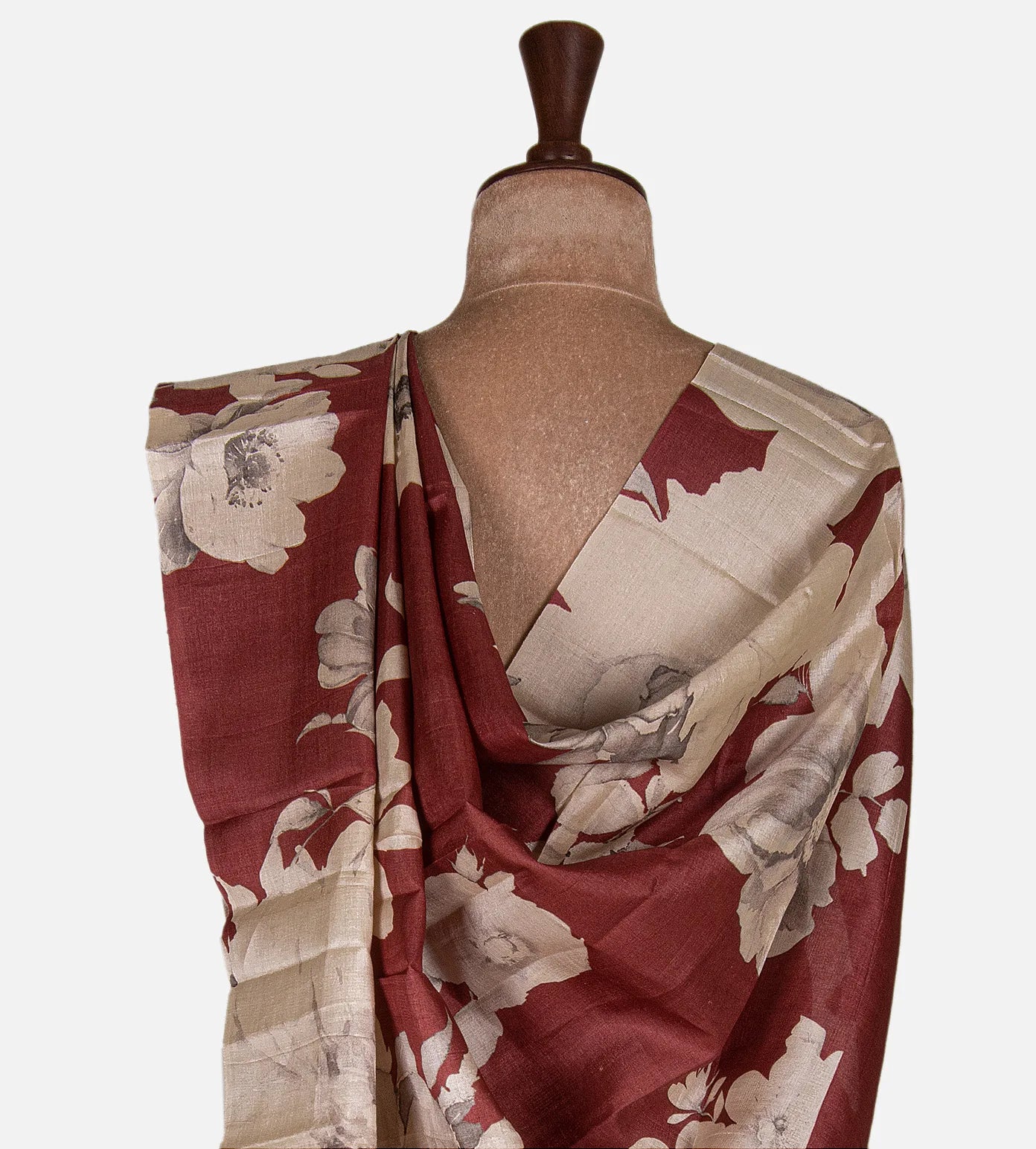 Maroon Tussar Saree