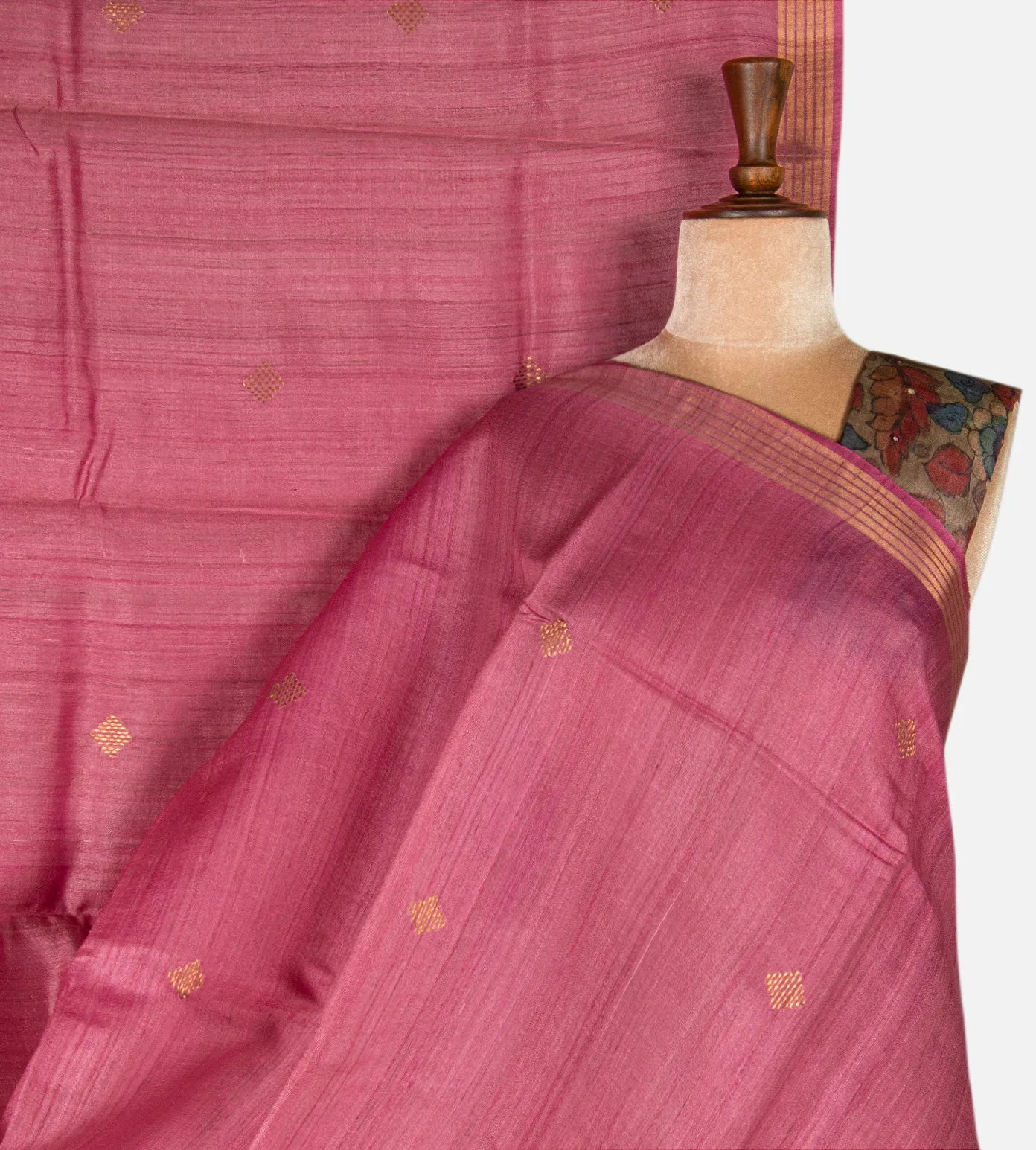 Pink Tussar Saree