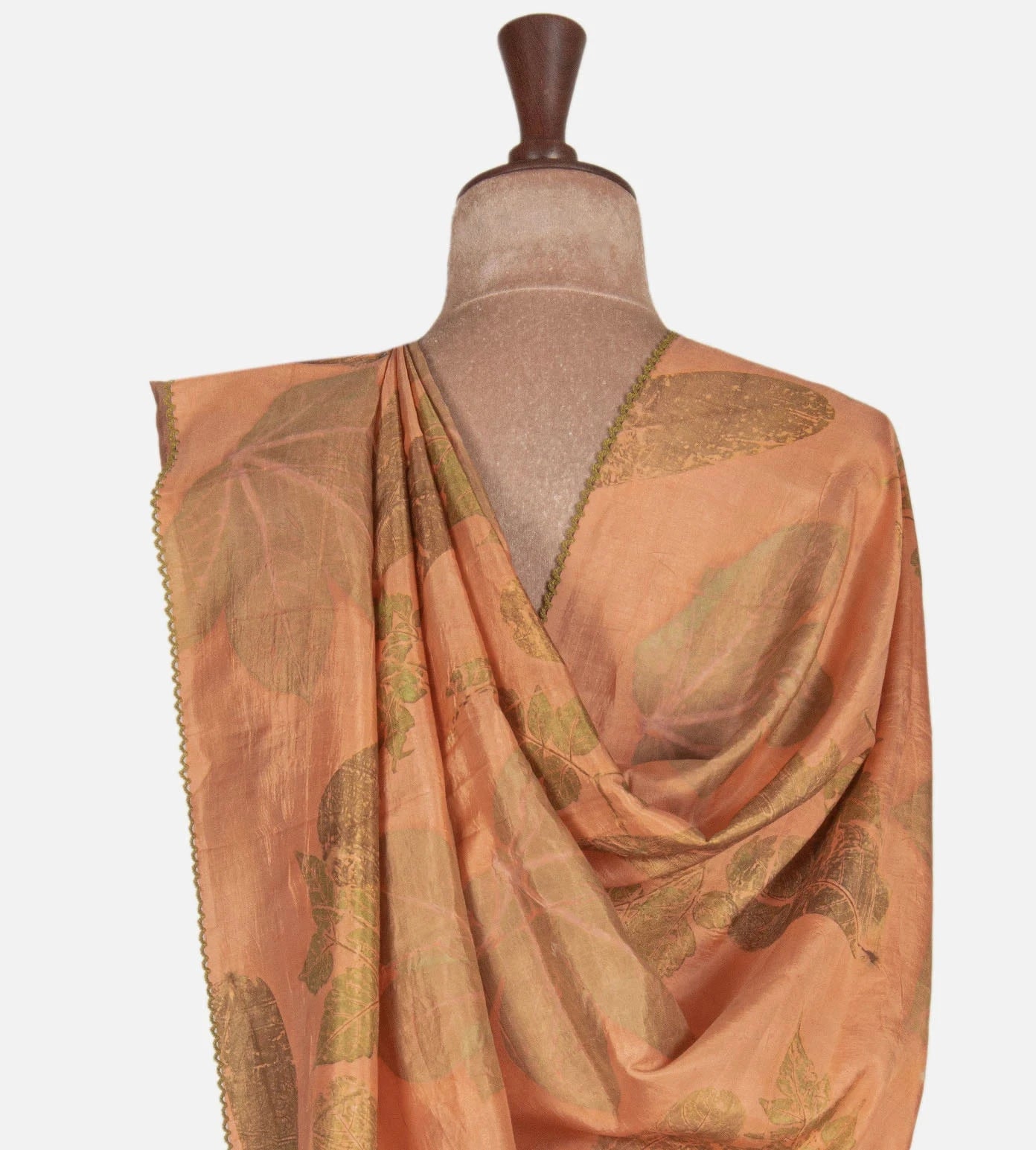 Peach Mulberry Silk Saree