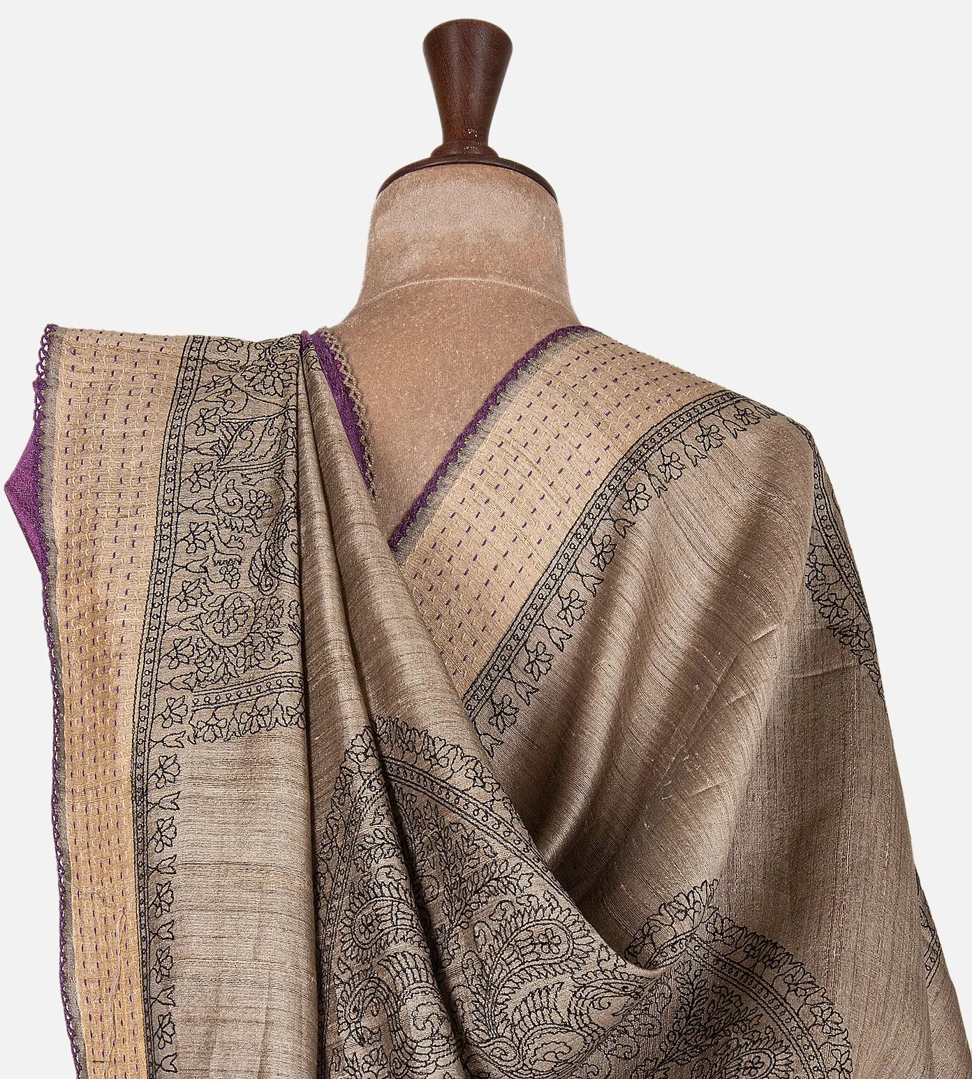 Bright Purple Tussar Saree