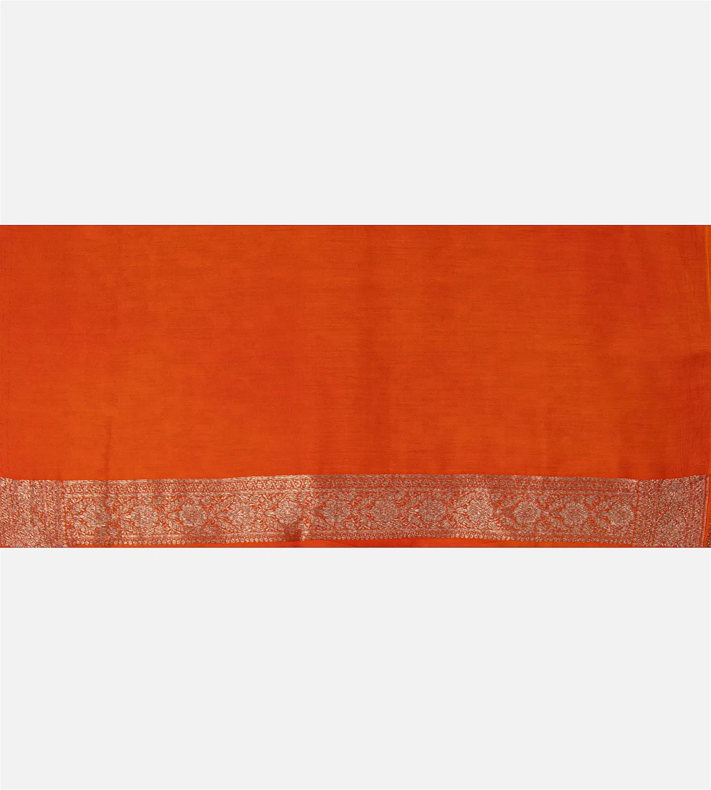 Orange Banarasi Tussar Georgette Saree