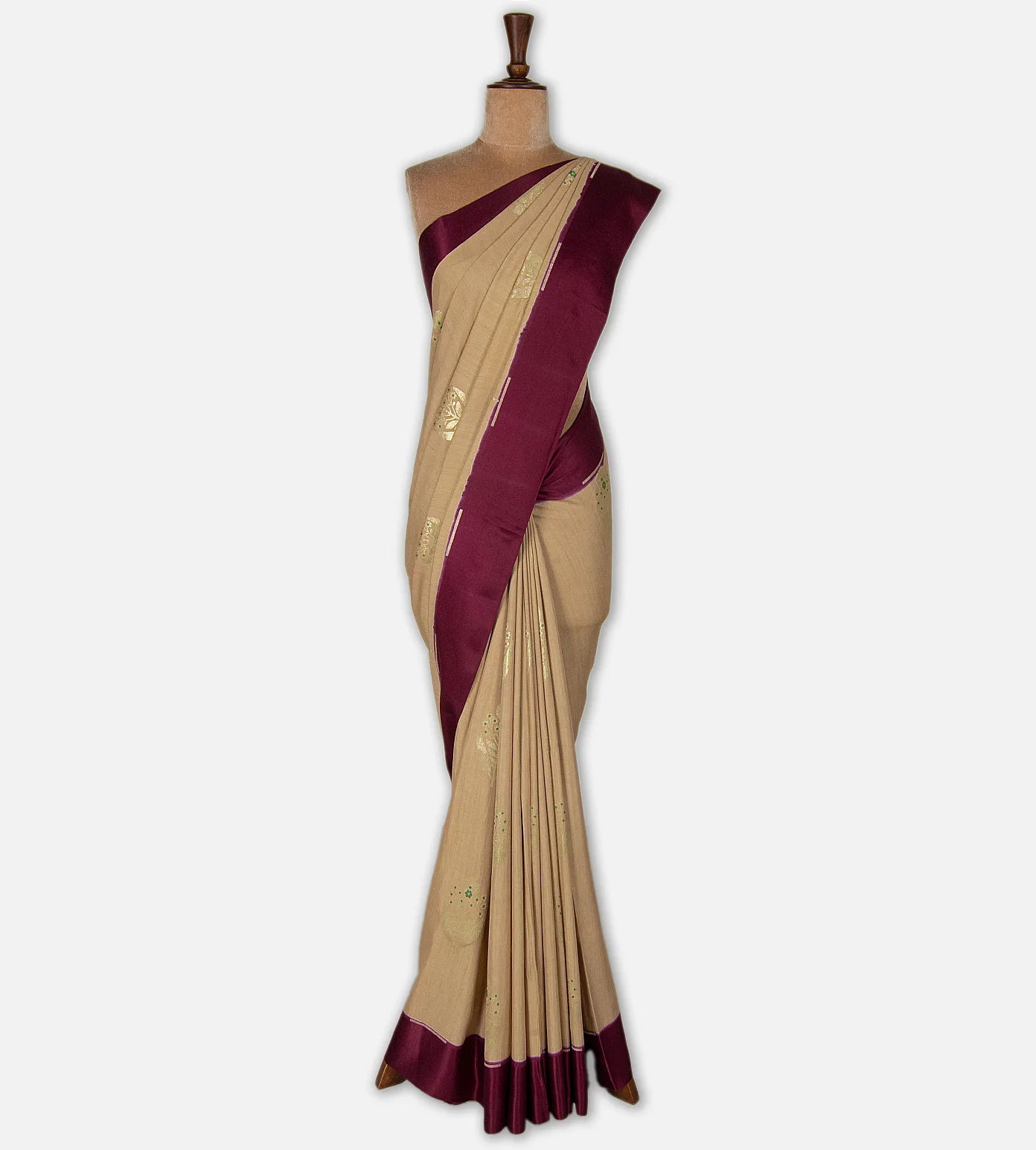 Beige Banarasi Tussar Georgette Saree
