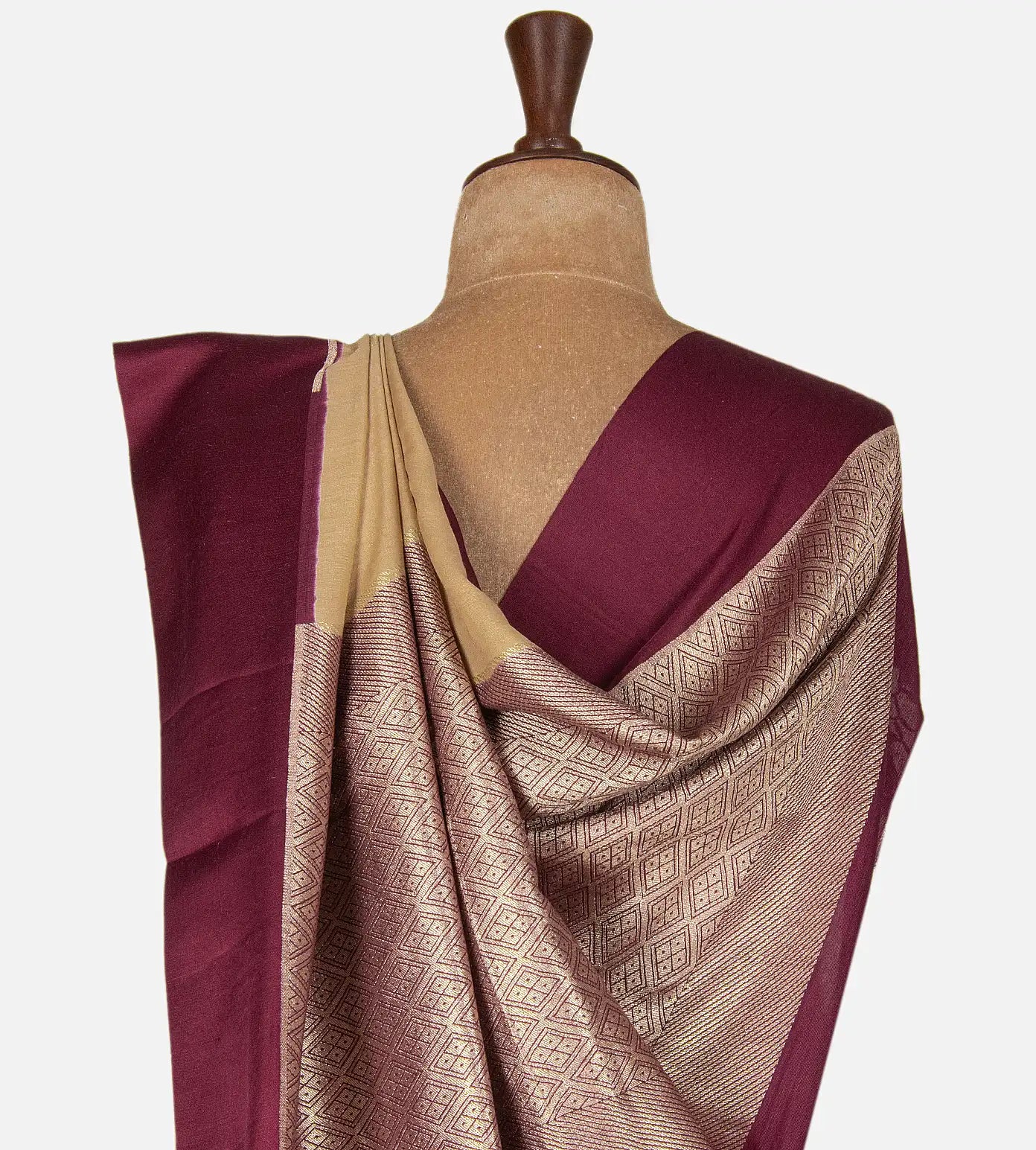 Beige Banarasi Tussar Georgette Saree