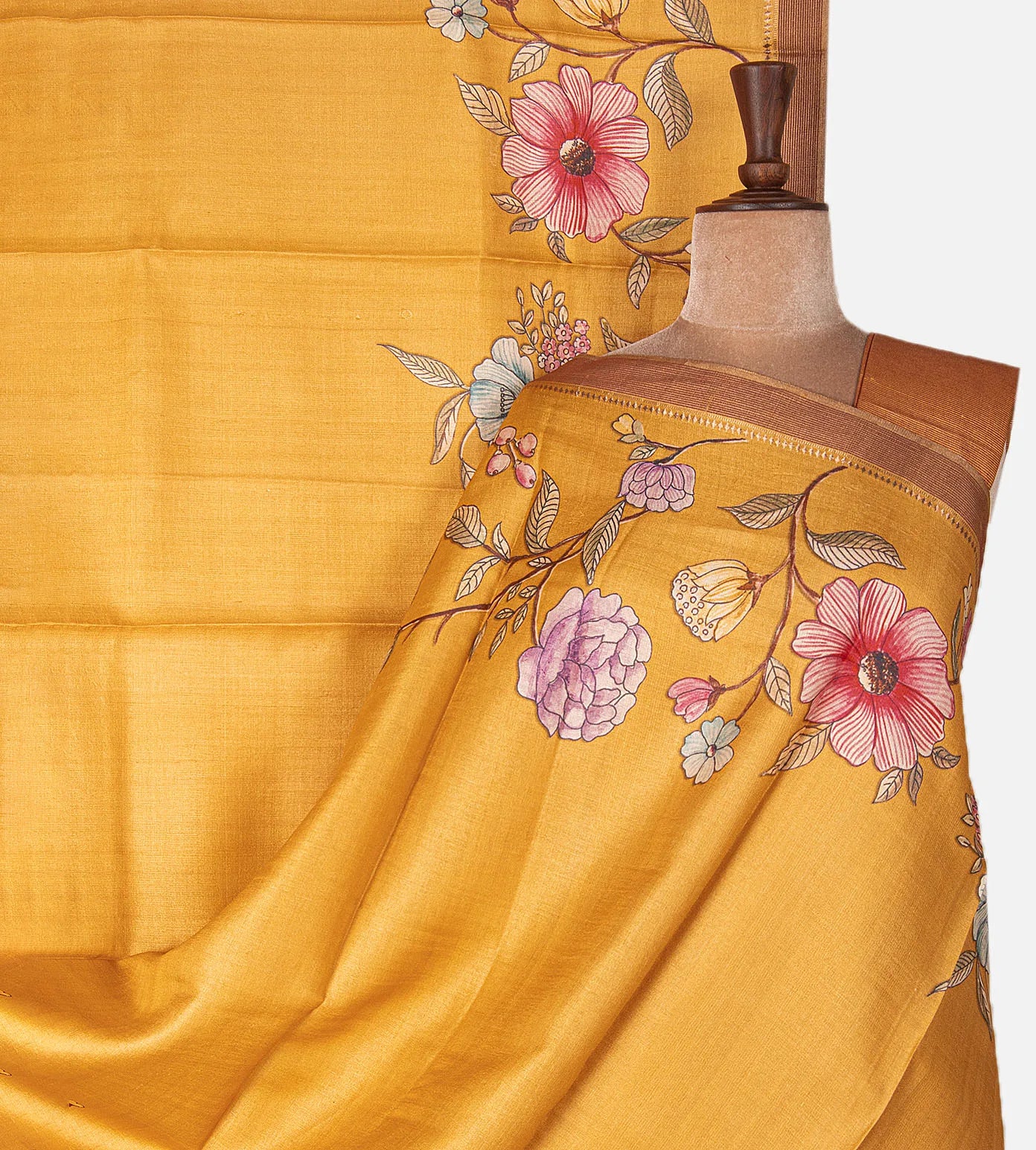 Yellow Tussar Saree