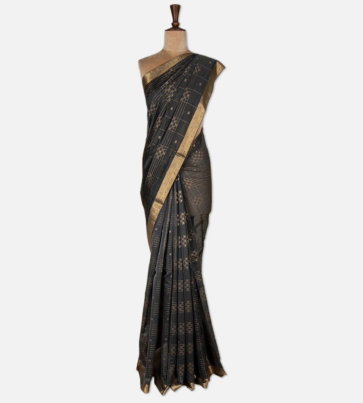 Grey Silk Cotton Saree