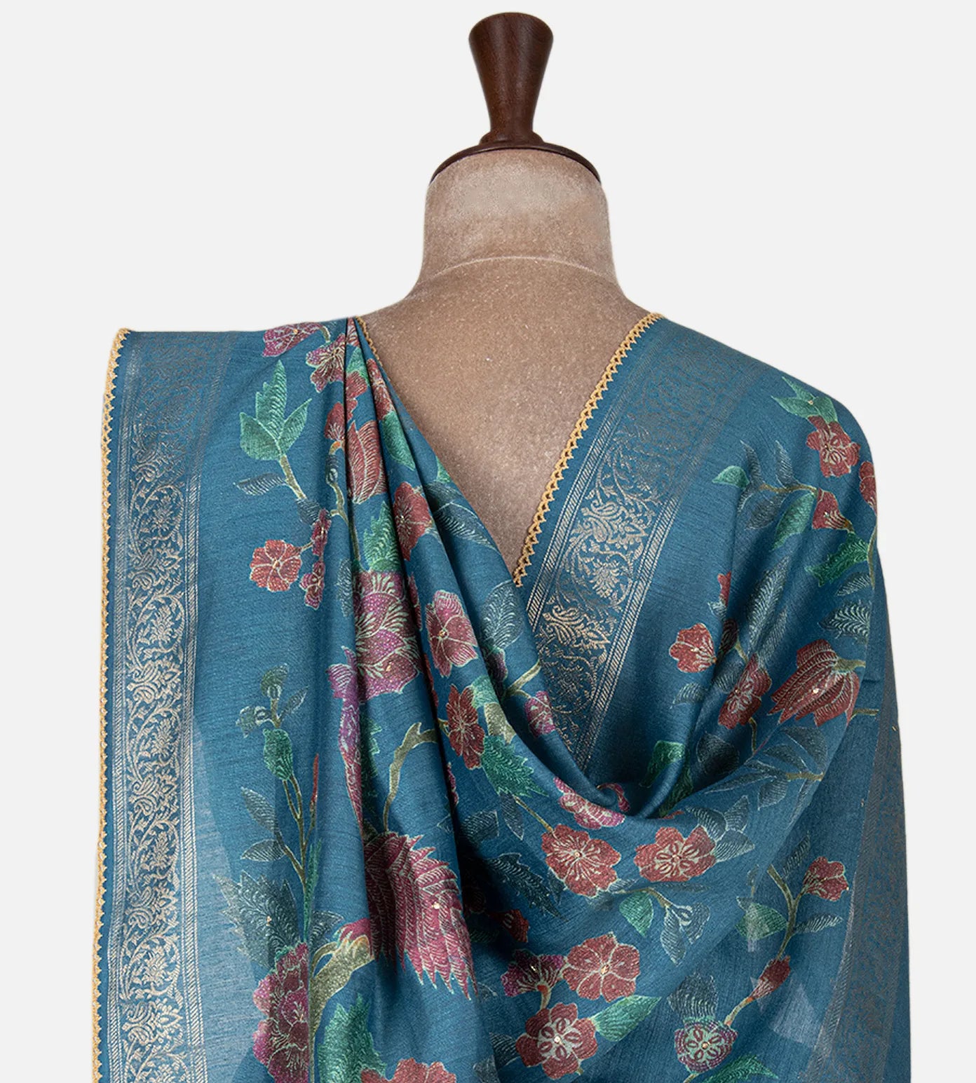 Blue Tussar Saree