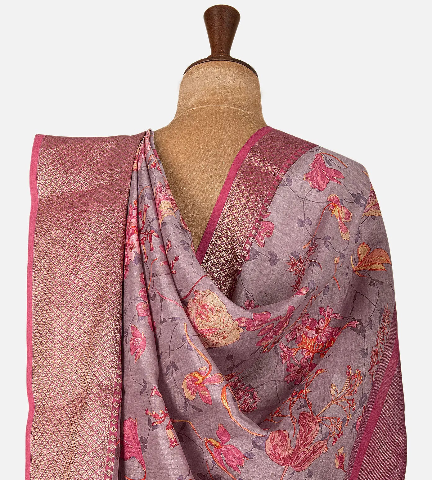 Lavender Chaniya Silk Saree