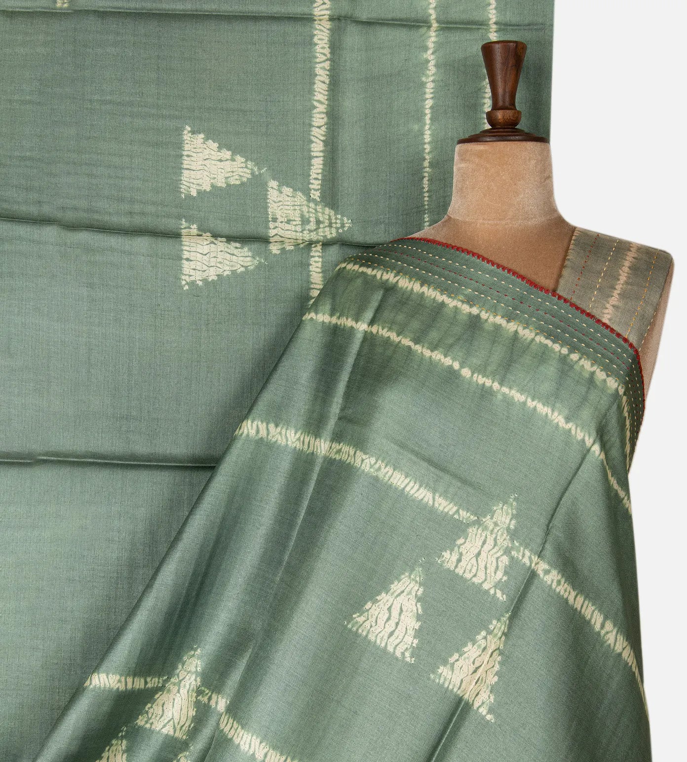 Green Shibori Tussar Saree