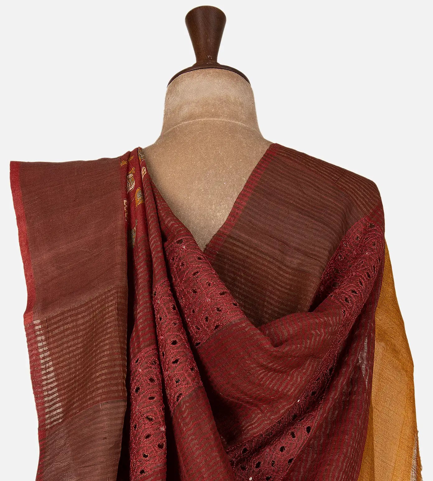 Red Tussar Saree