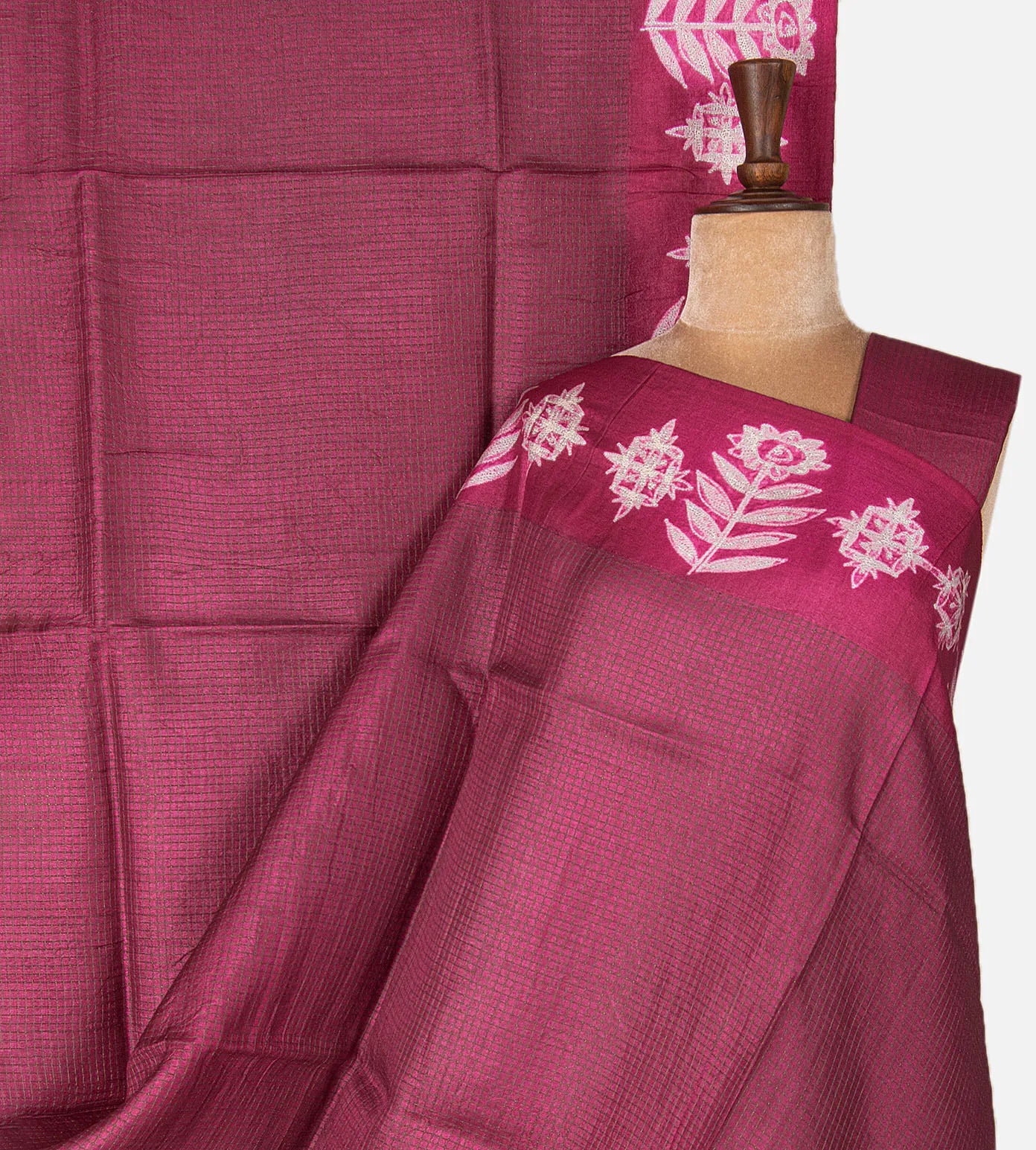 Pink Shibori Tussar Saree