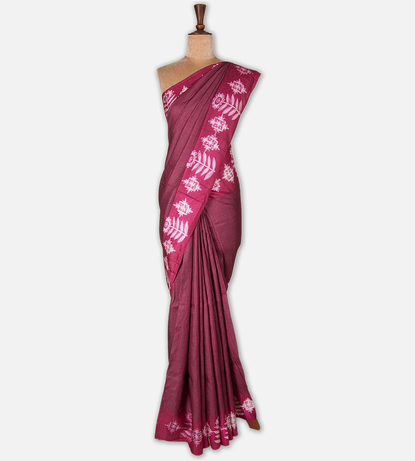 Pink Shibori Tussar Saree