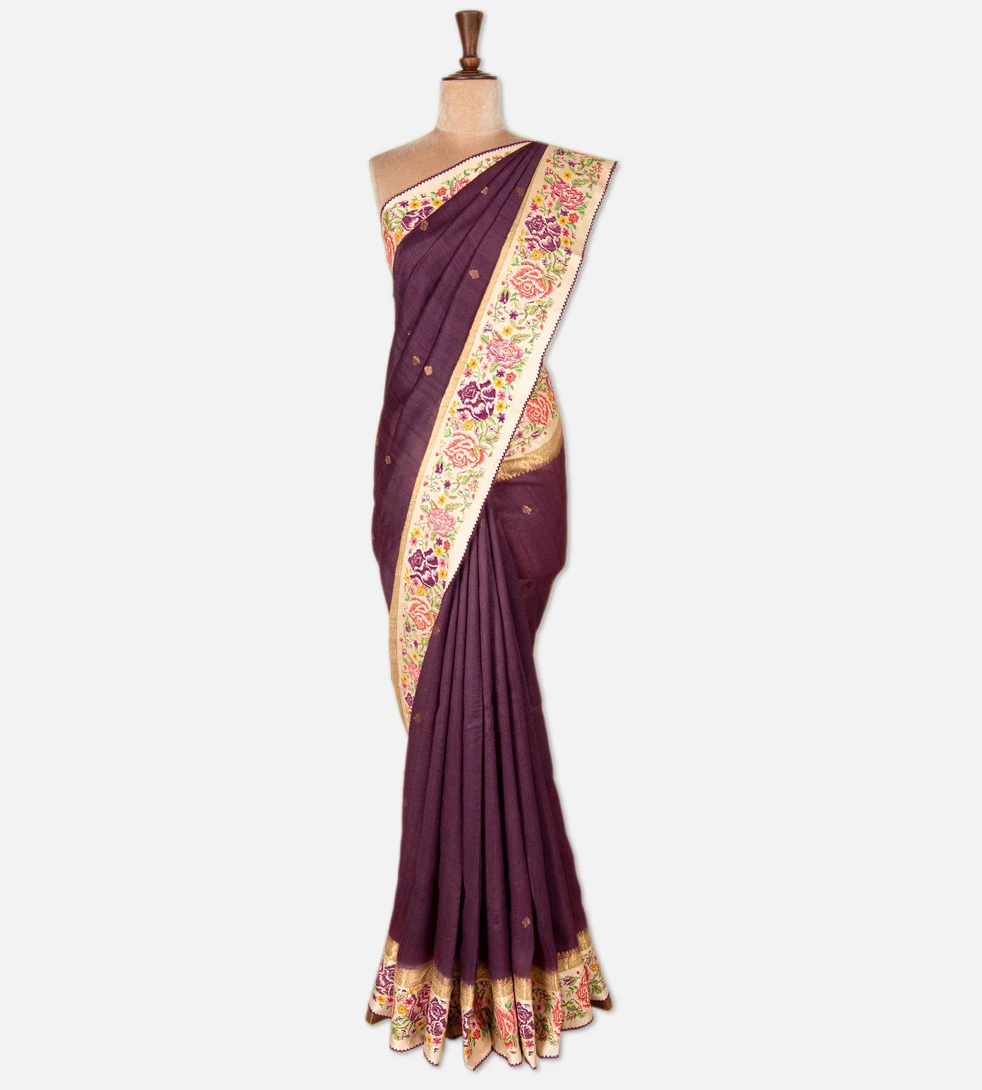 Dark Pink Tussar Saree