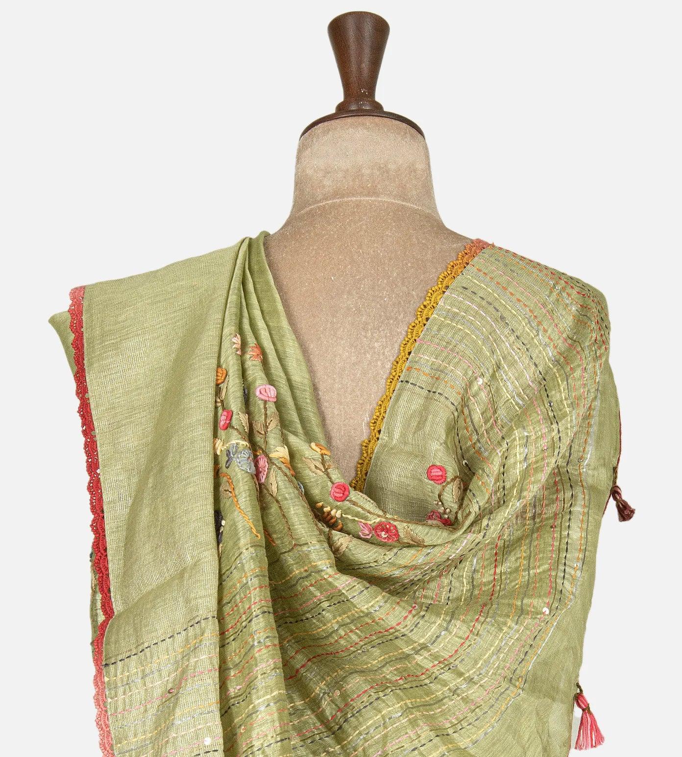 Light Green Linen Saree