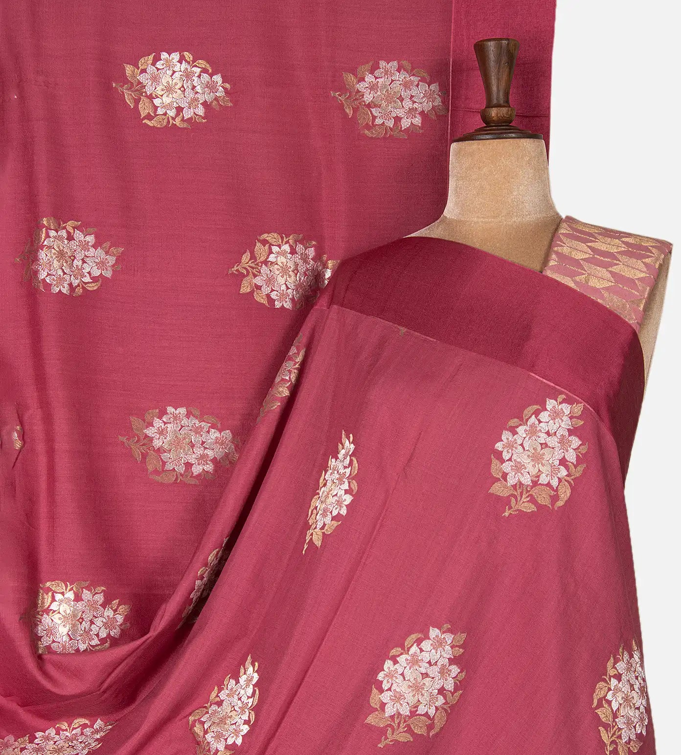 Pink Banarasi Tussar Georgette Saree