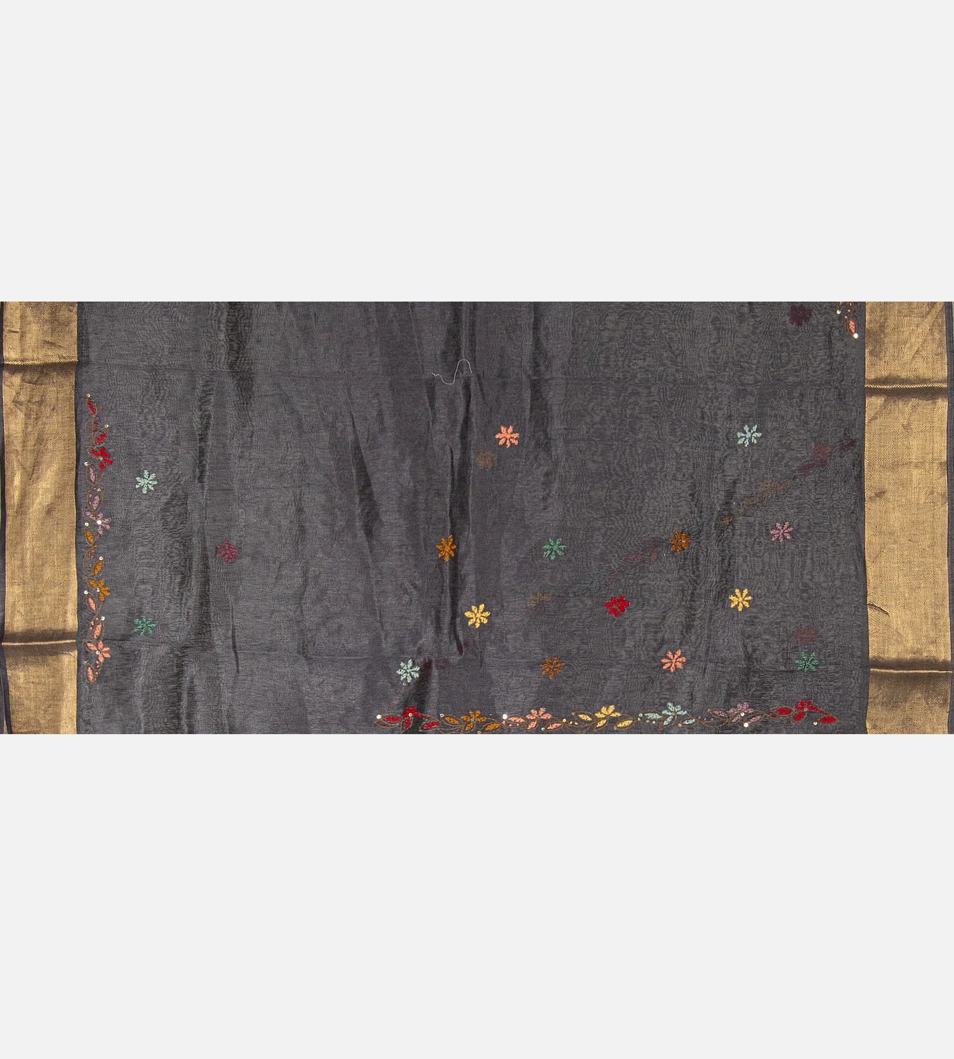 Elephant Grey Linen Saree