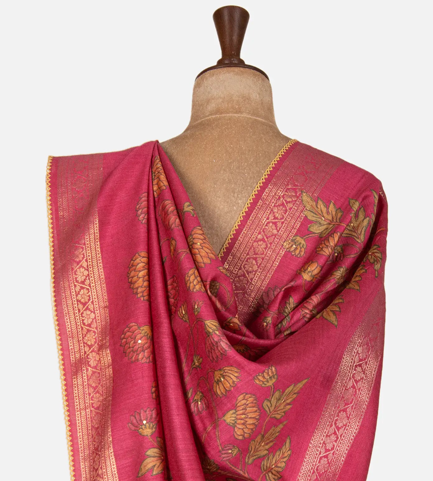 Pink Tussar Saree