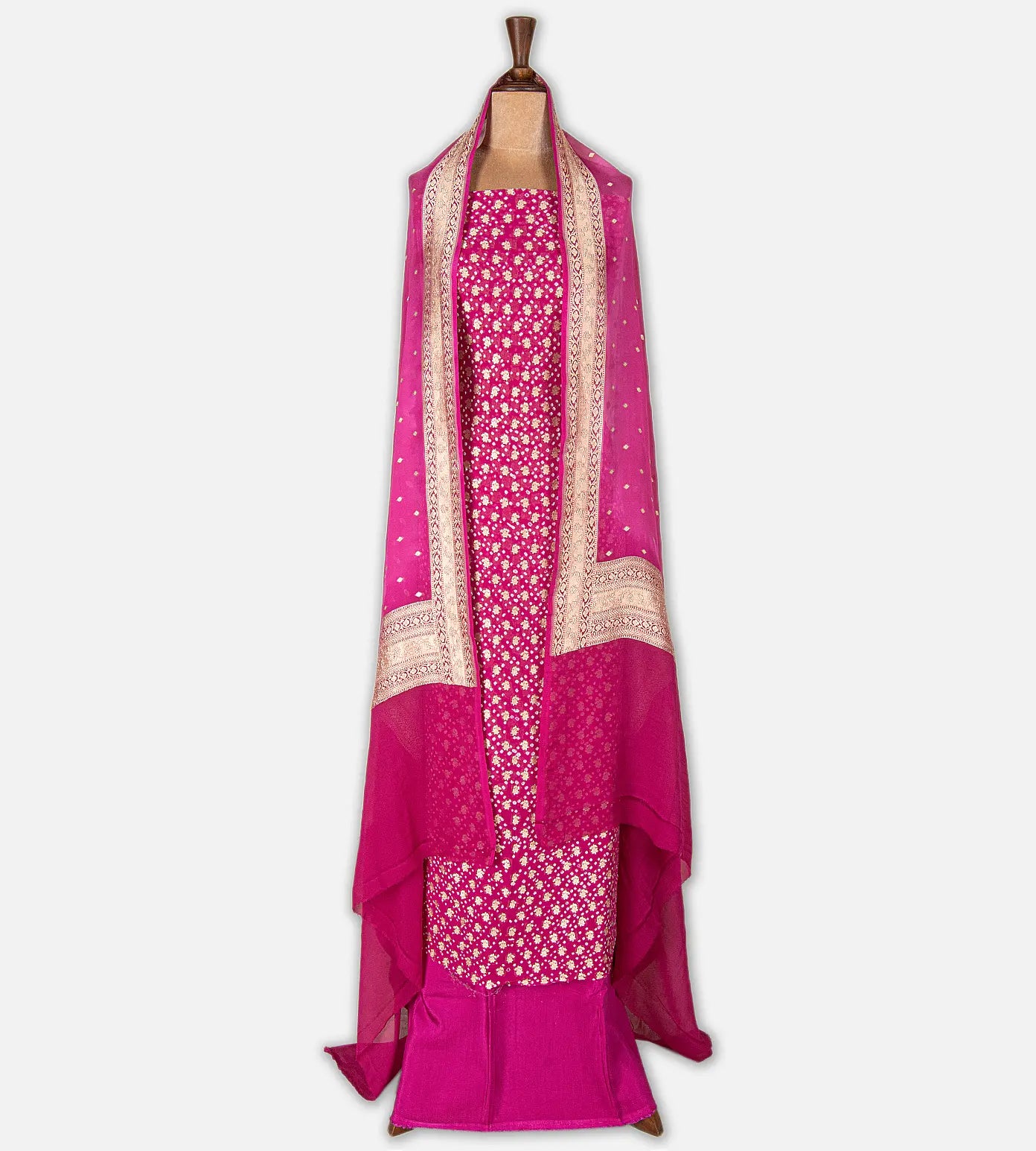 Pink Georgette with Bandhani Salwar