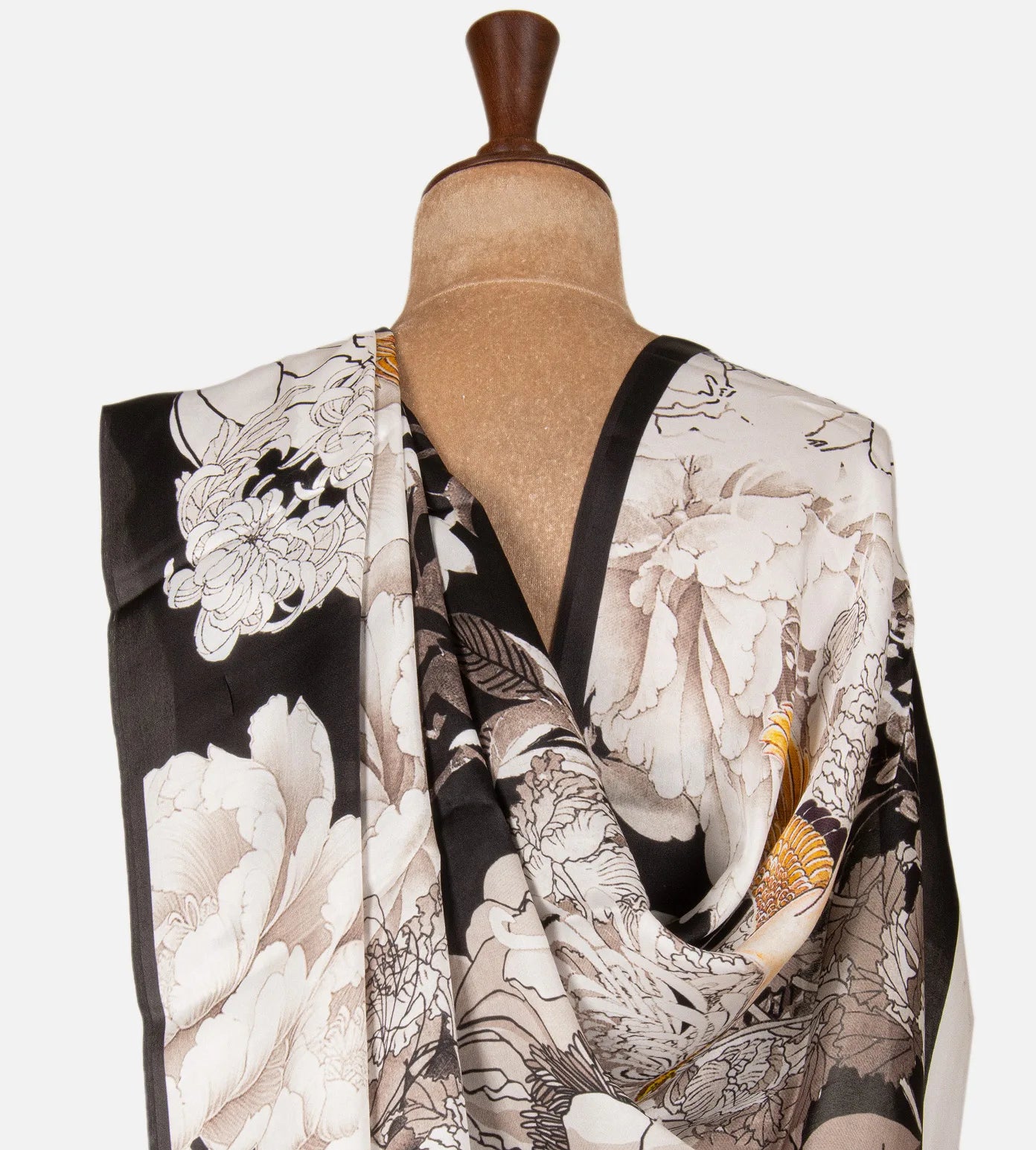 Black Satin Crepe Saree