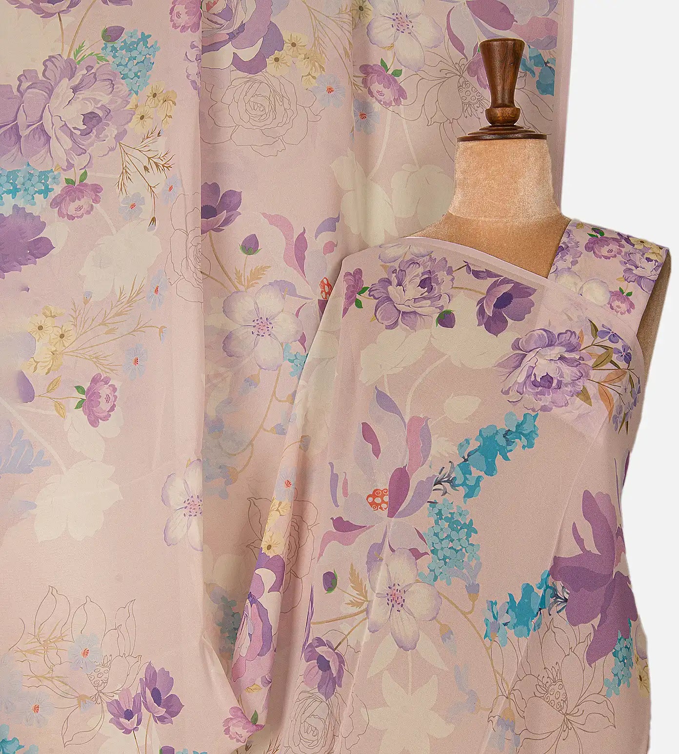 Pastel Pink Georgette Saree