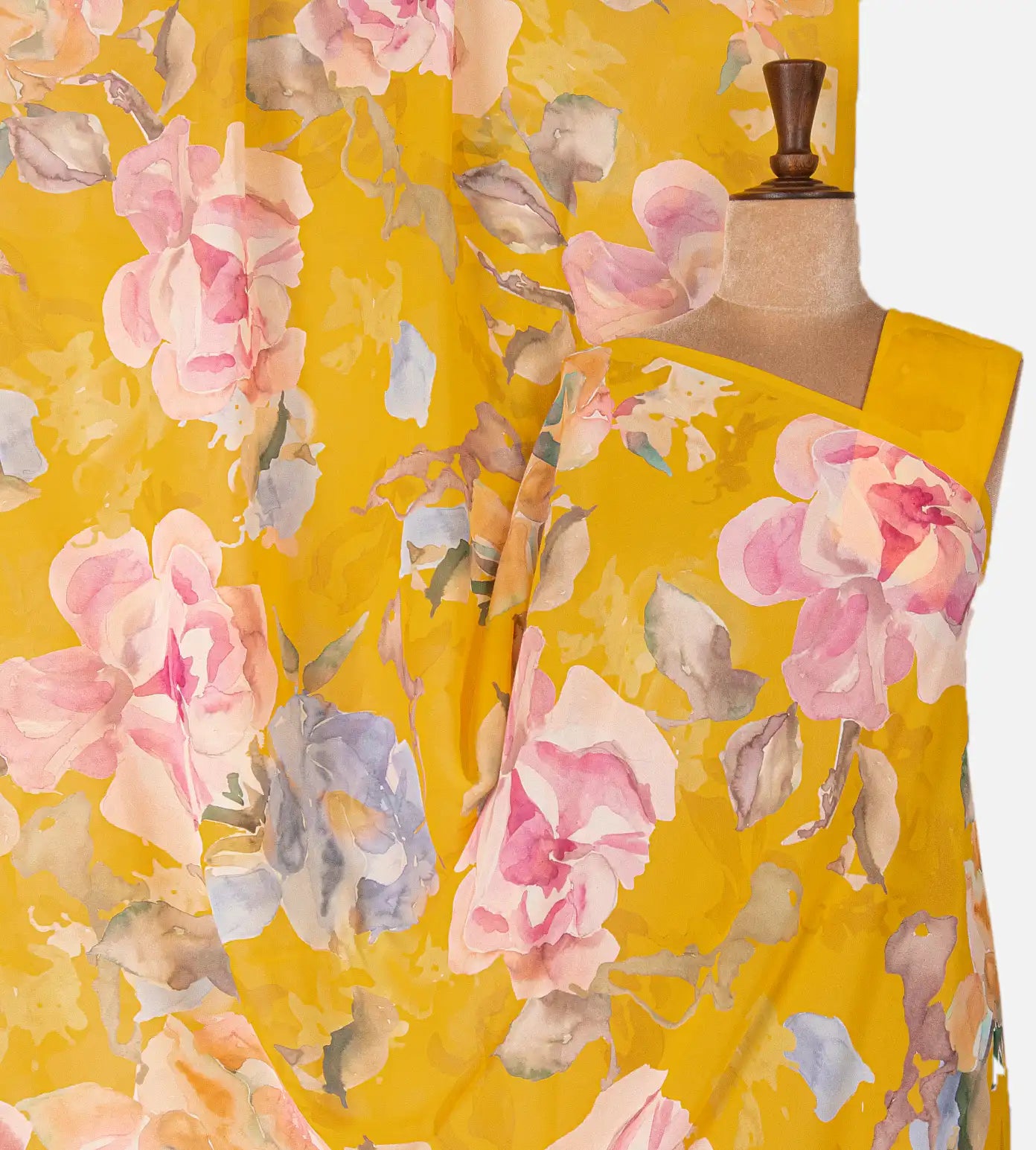 Yellow Georgette saree