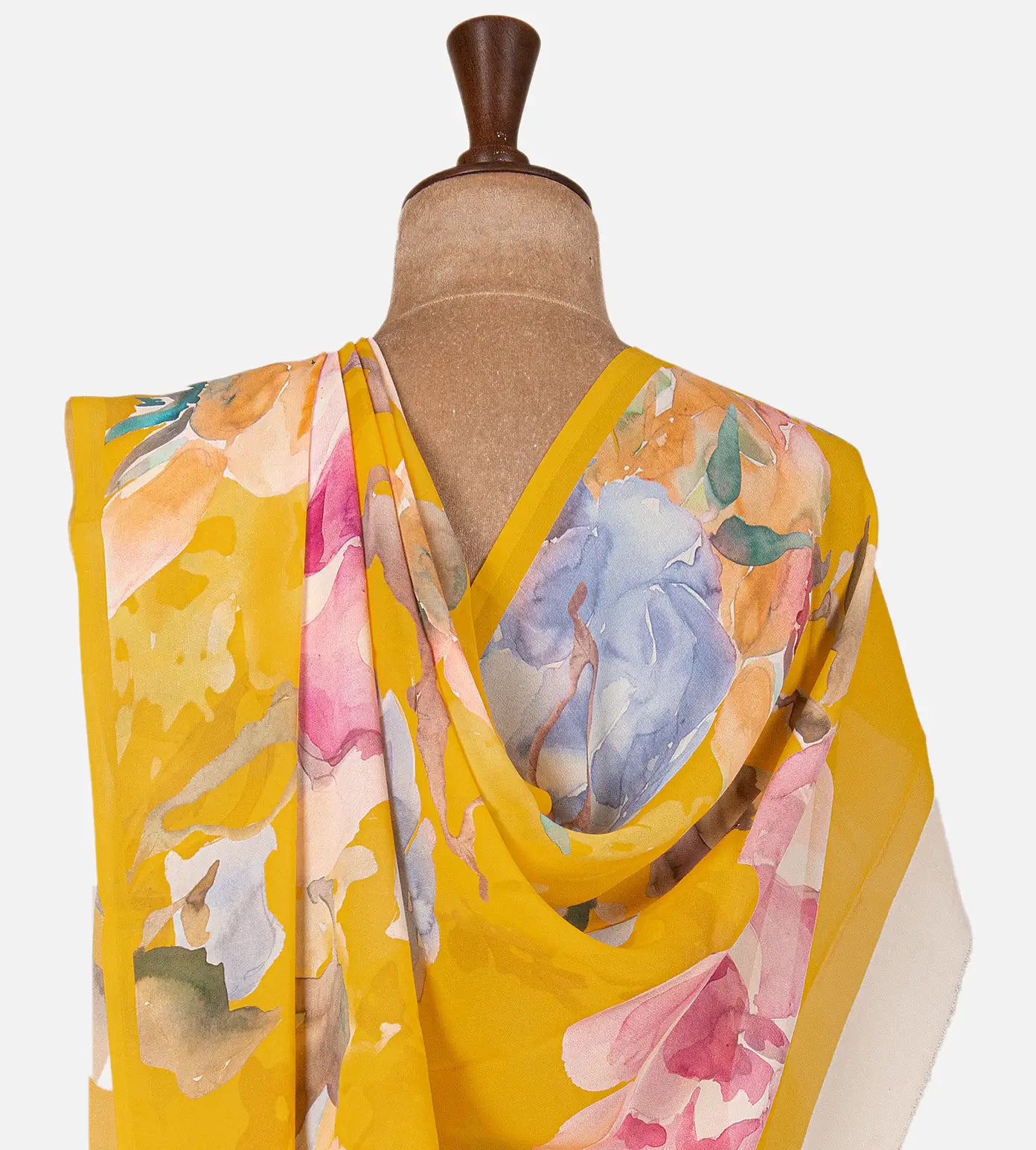 Yellow Georgette saree
