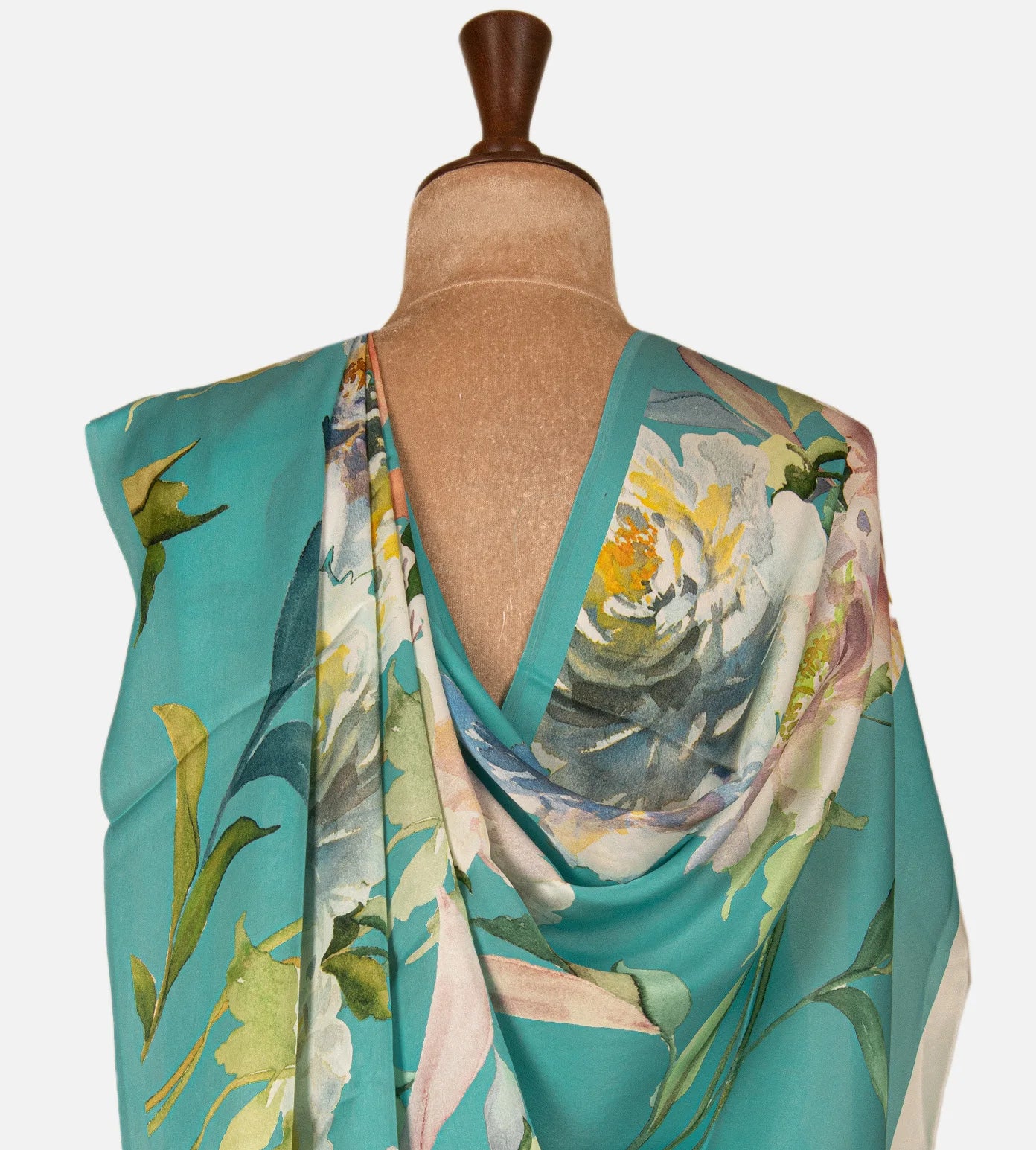 Blue Satin Crepe Saree