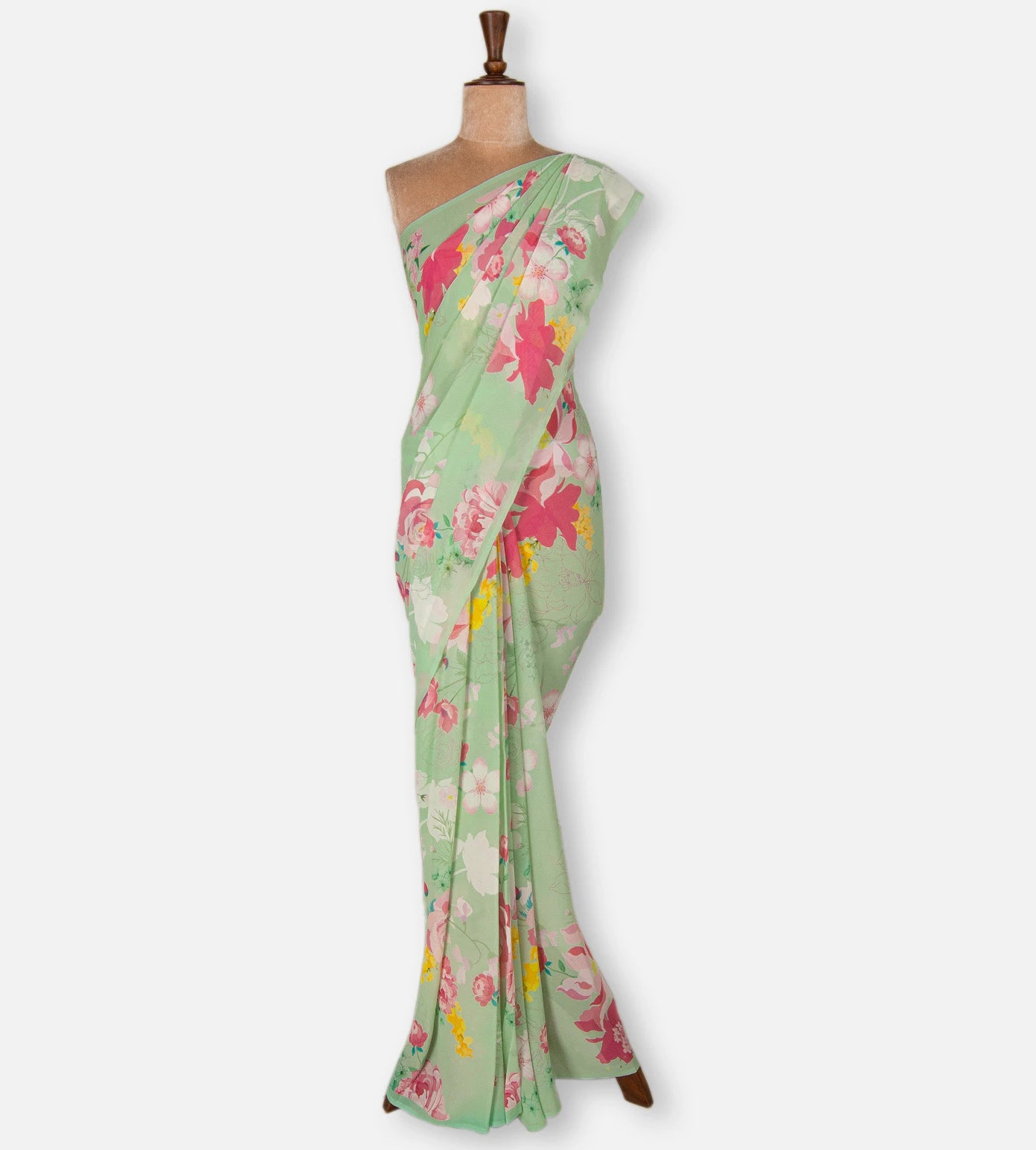 Pastel Green Georgette Saree
