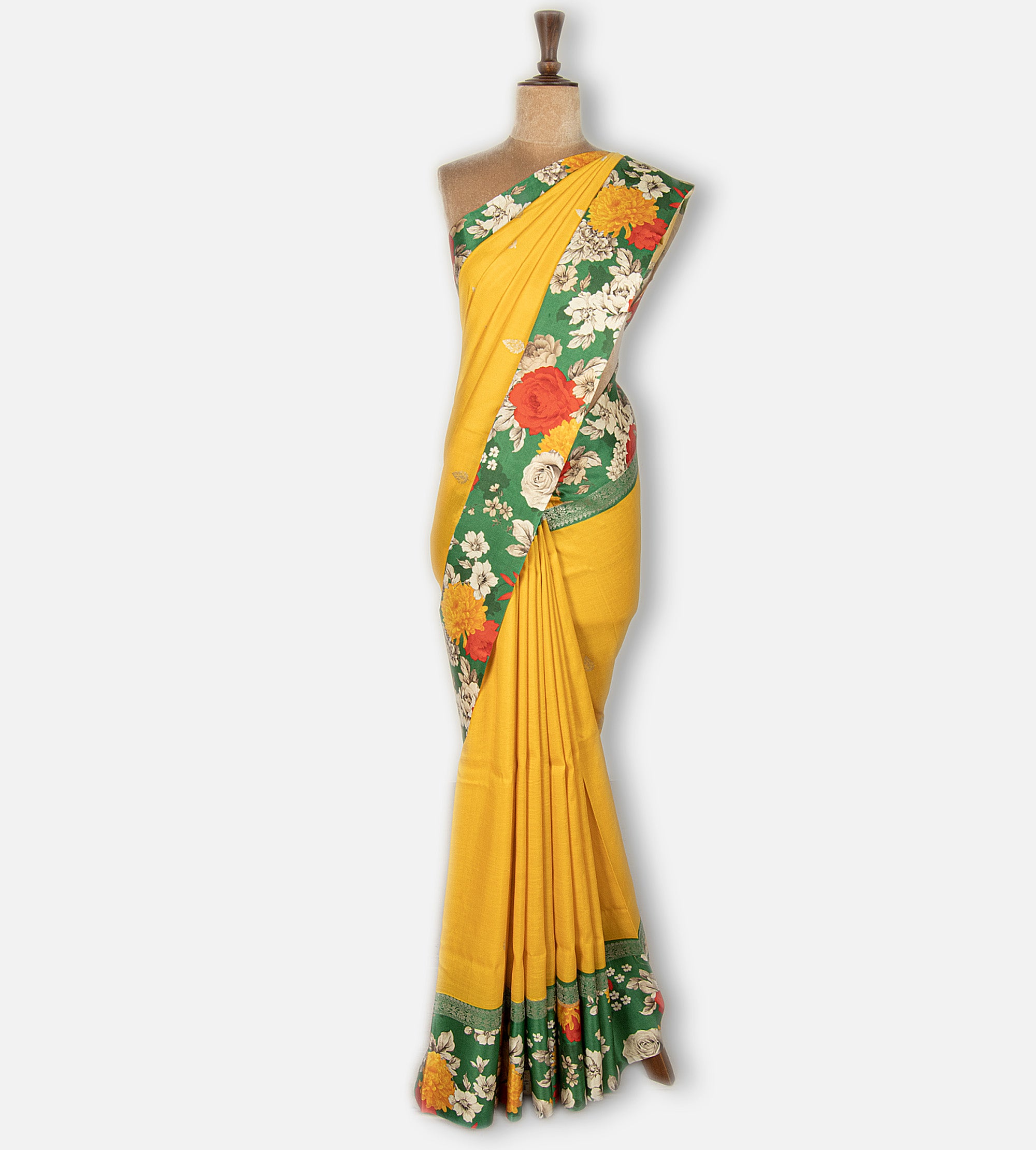 Yellow Kattan Silk Saree