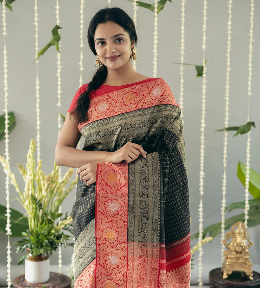 Black Kanchipuram Silk Saree