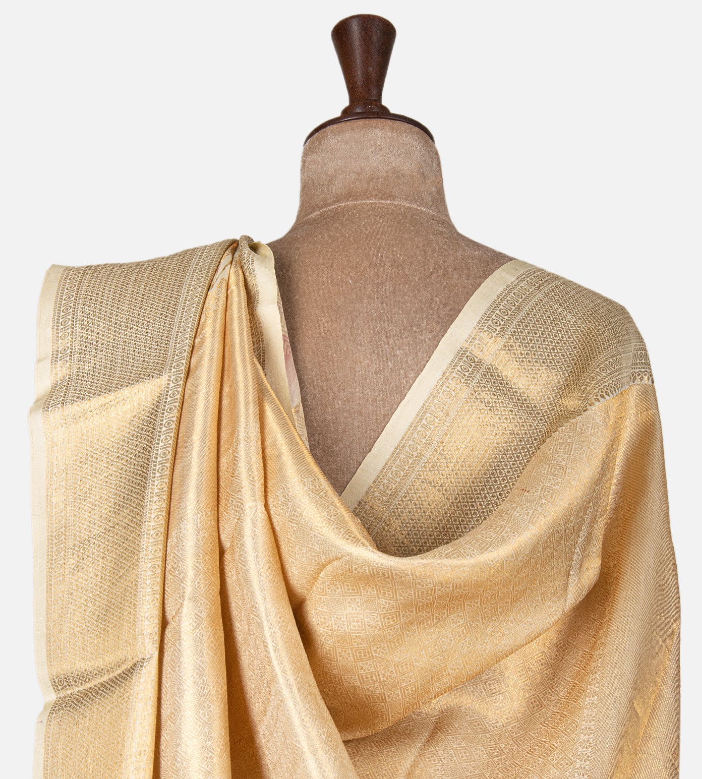 Beige Kanchipuram Silk Saree
