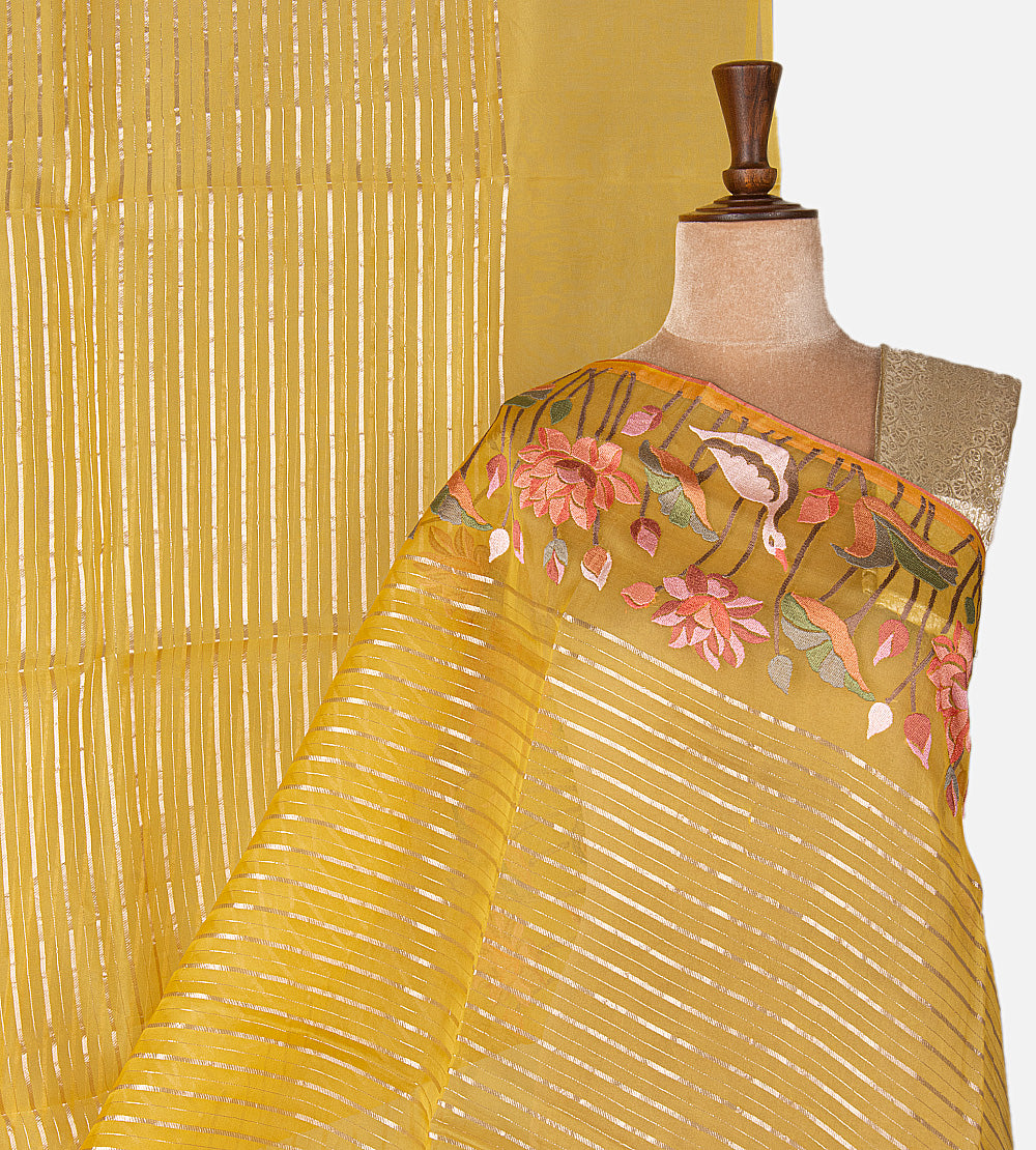 Yellow Organza Saree