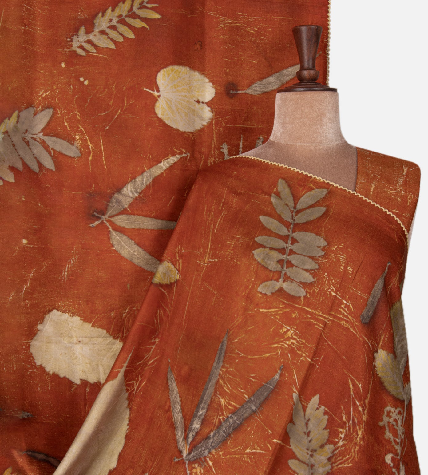 Orange Mulberry Silk Saree