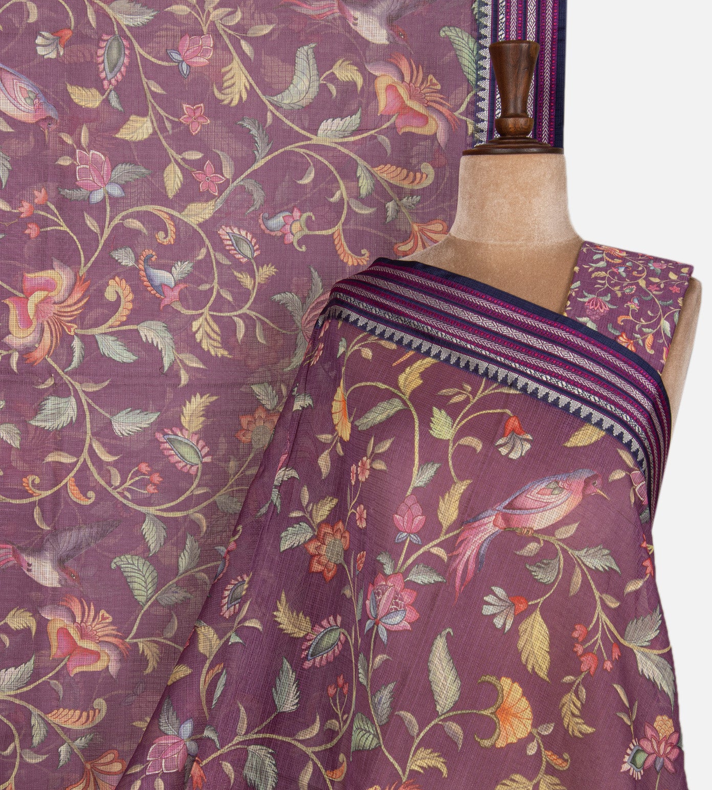 Purple Kota Cotton Saree
