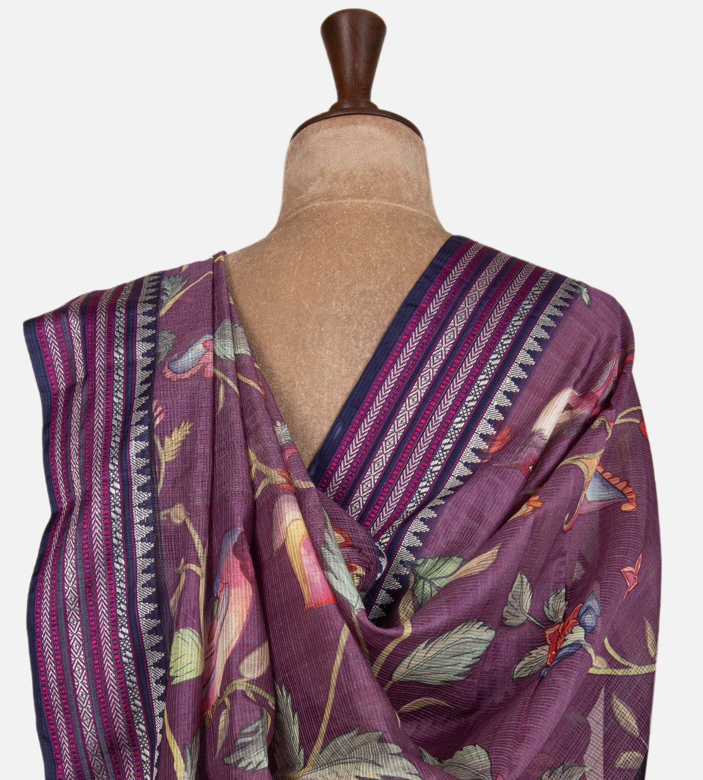 Purple Kota Cotton Saree