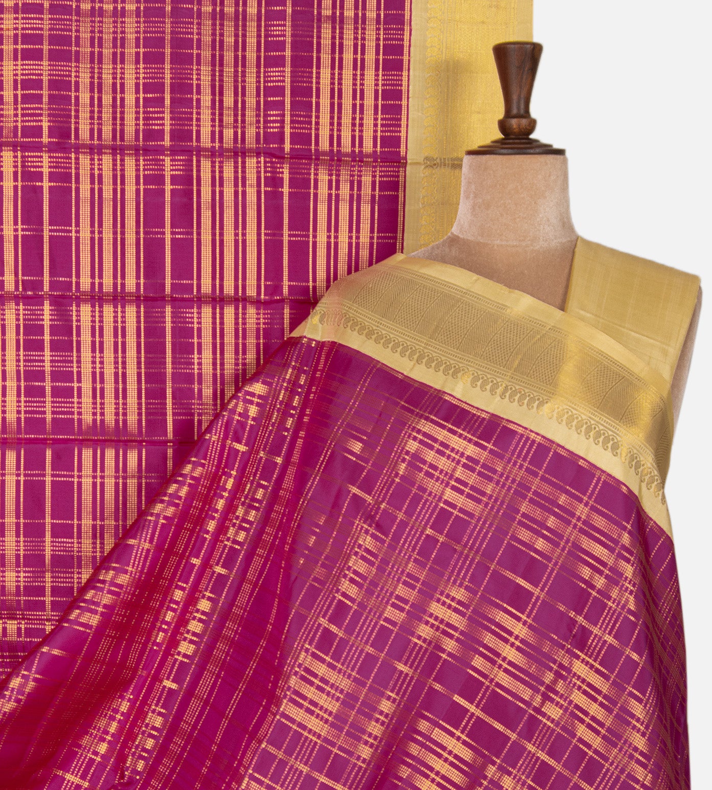 Dark Pink Kanchipuram Silk Saree