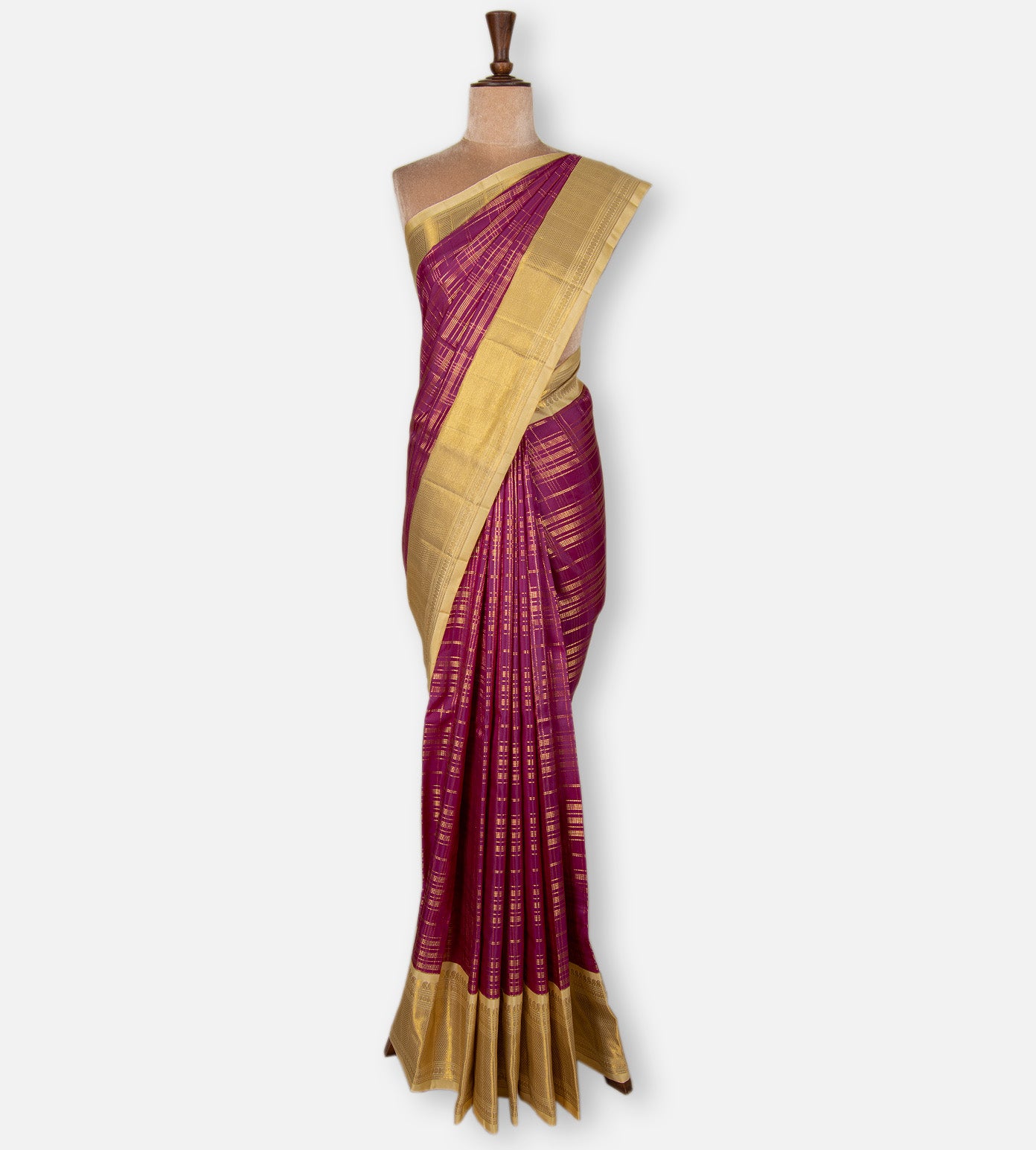 Dark Pink Kanchipuram Silk Saree