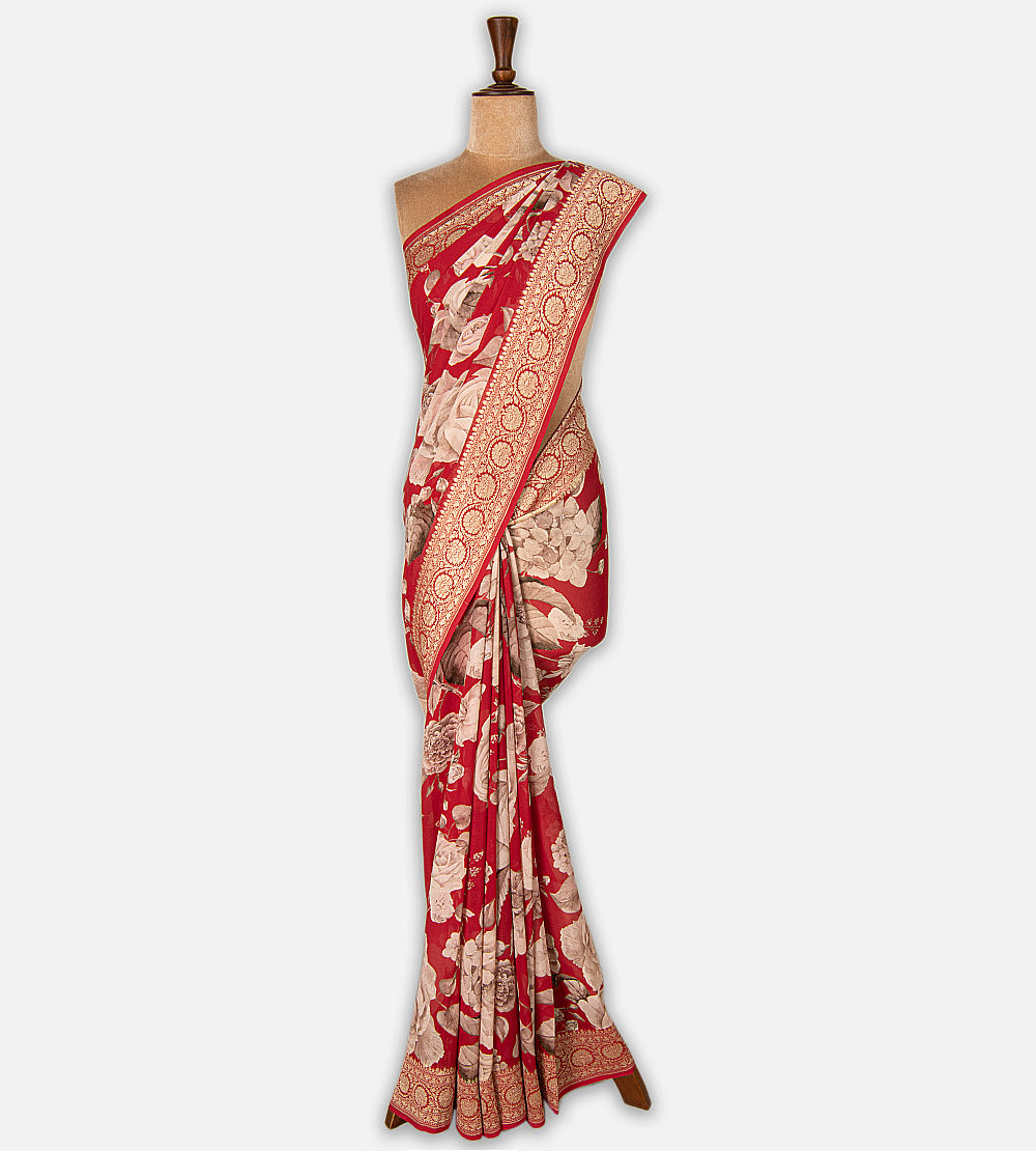 Red Georgette Saree