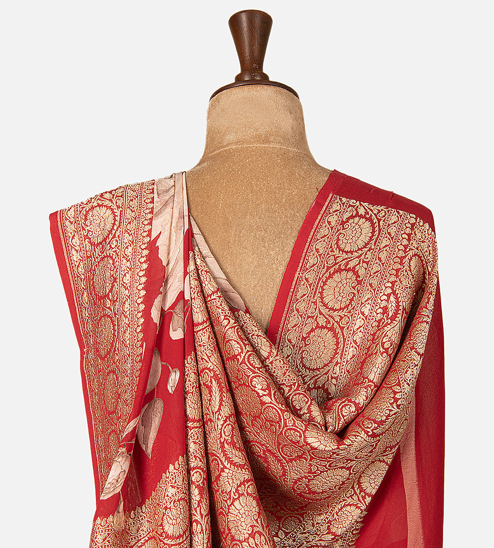 Red Georgette Saree