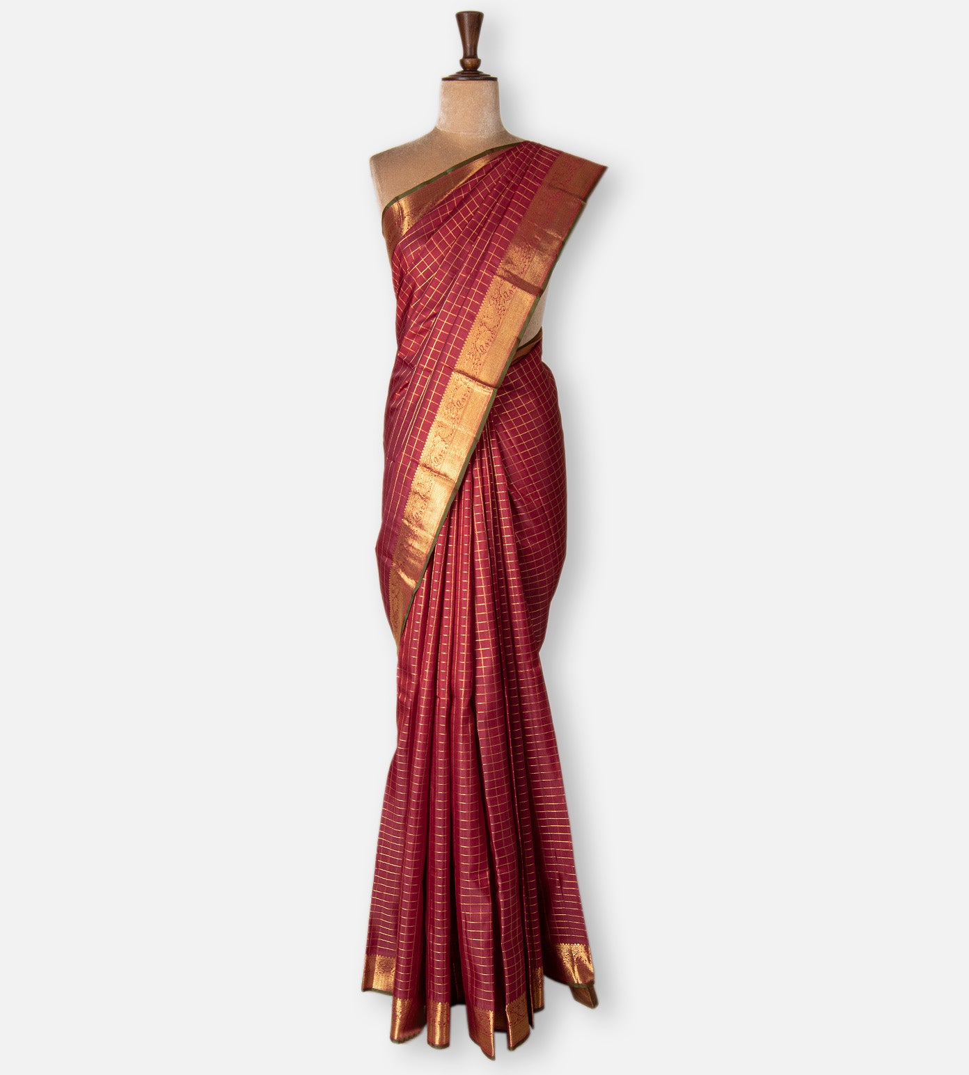 Maroon Kanchipuram Silk Saree