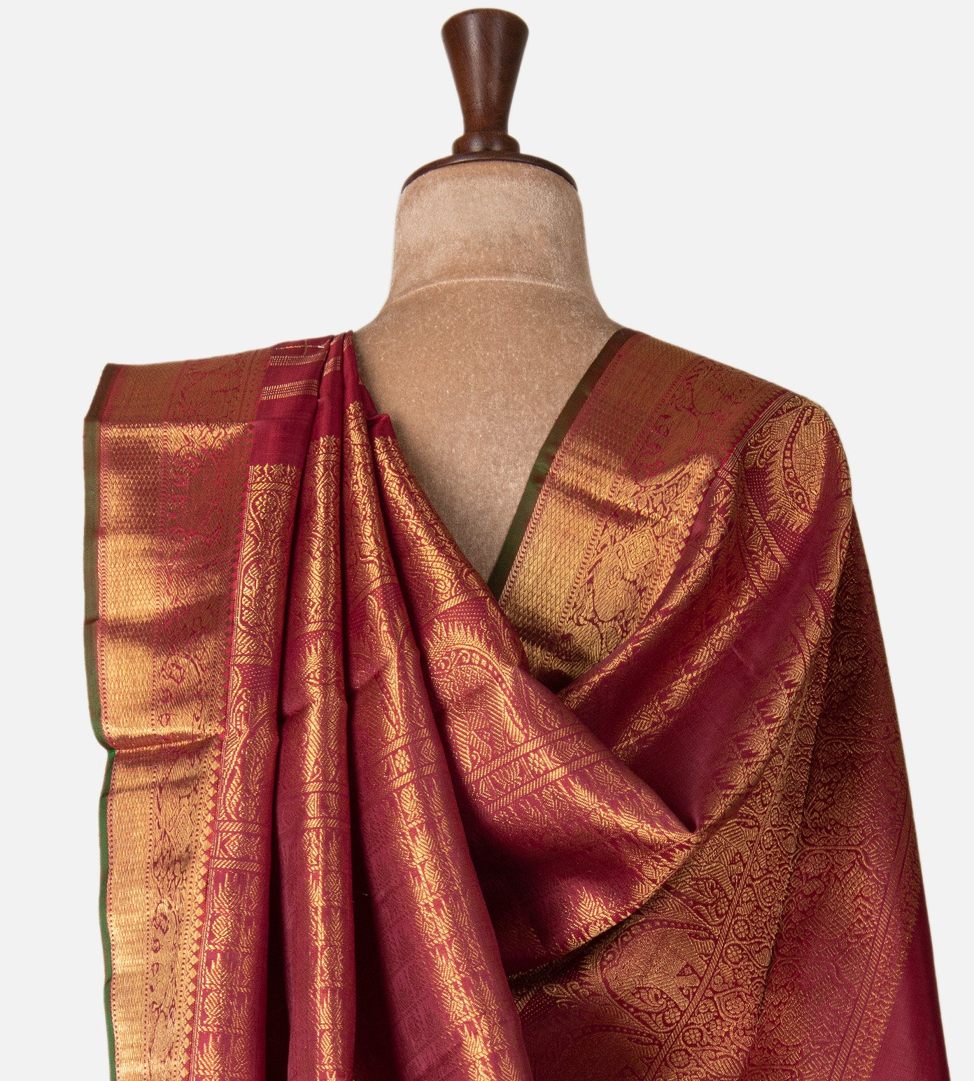 Maroon Kanchipuram Silk Saree