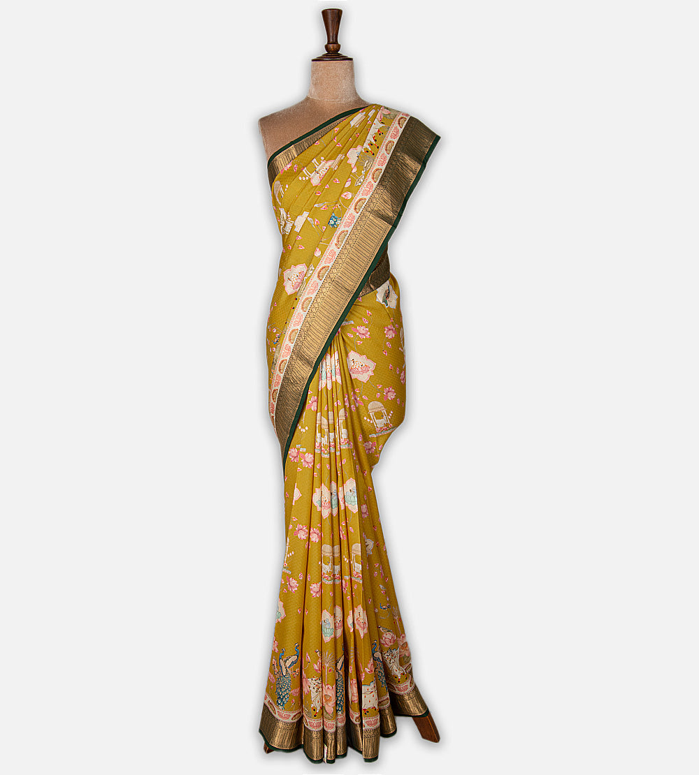 Gold Colour Soft Silk Saree