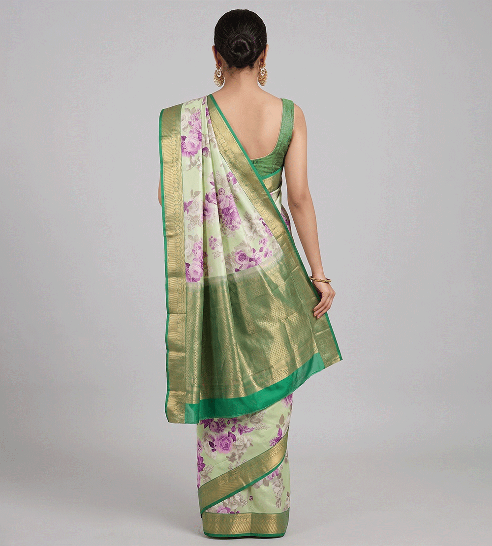 Pastel Green Soft Silk Saree